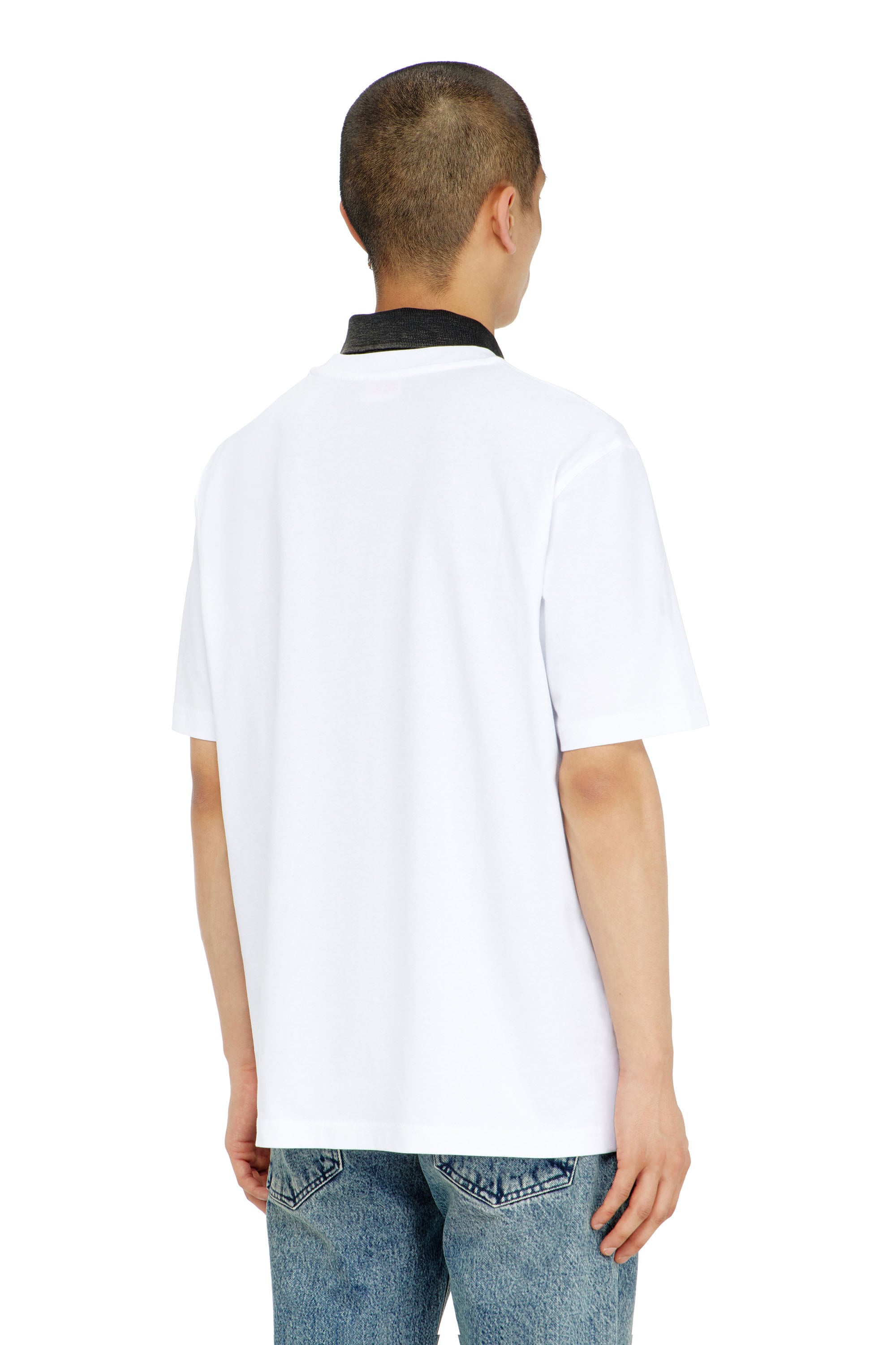 Diesel - T-ADJUST-AA12, Camiseta de algod&oacute;n con parche de logo Hombre in Blanco - 4