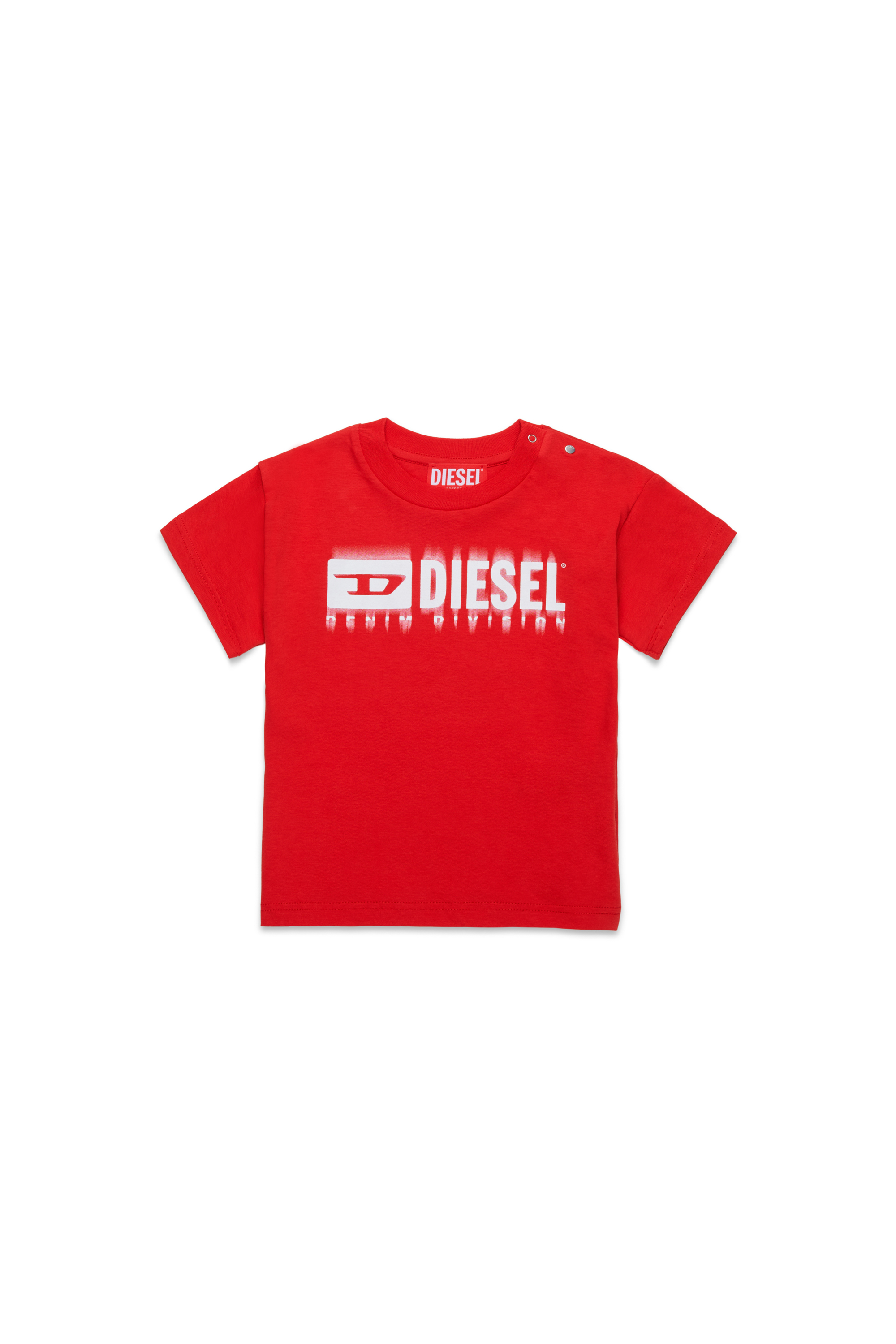 Diesel - TDIEGORL6MAB, Camiseta con logotipo manchado Unisex in Rojo - 1