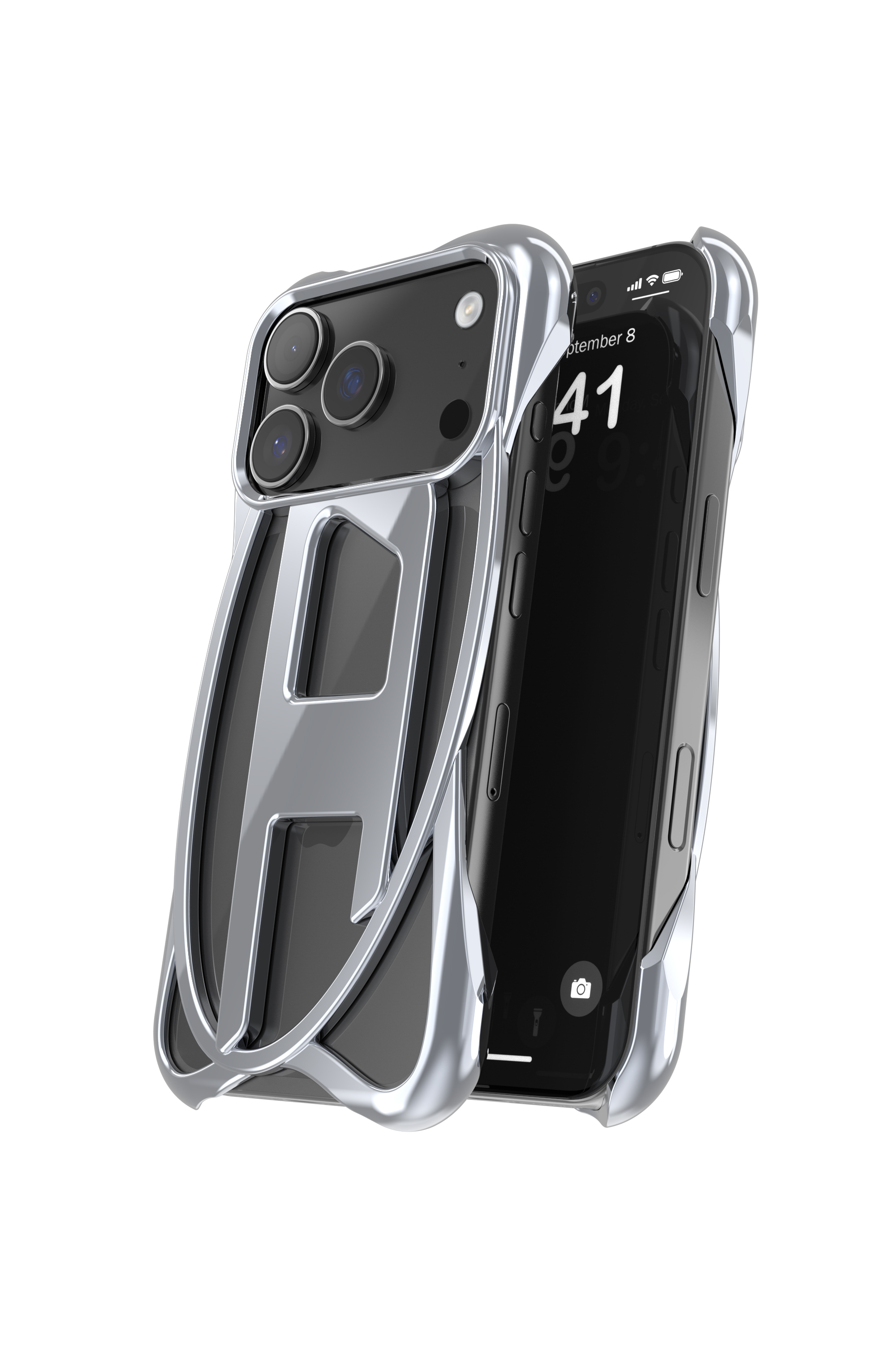 Diesel - 60445  D FRAME CASE, Unisex's Caged D glossy case for iPhone 17 Pro in Dark grey - 3