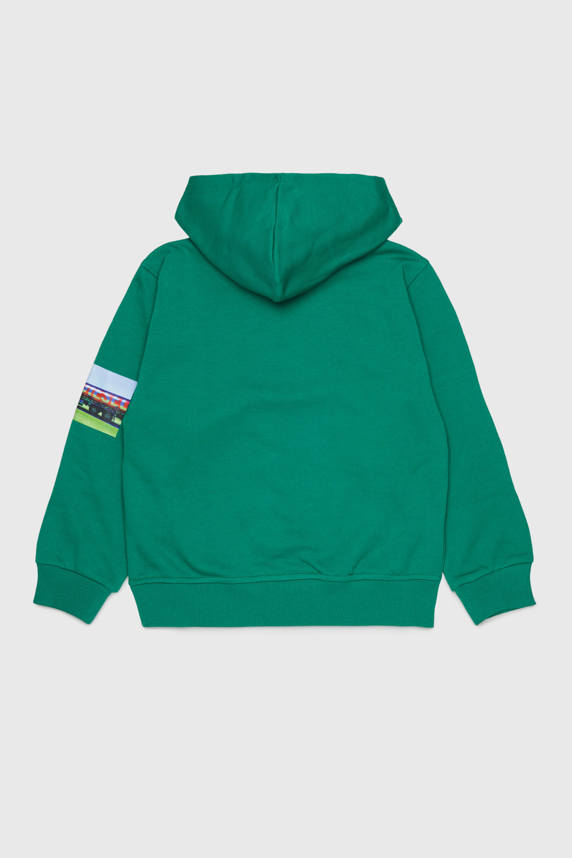Diesel - SFORMY OVER, Man's Hoodie with photo prints in Green - 2