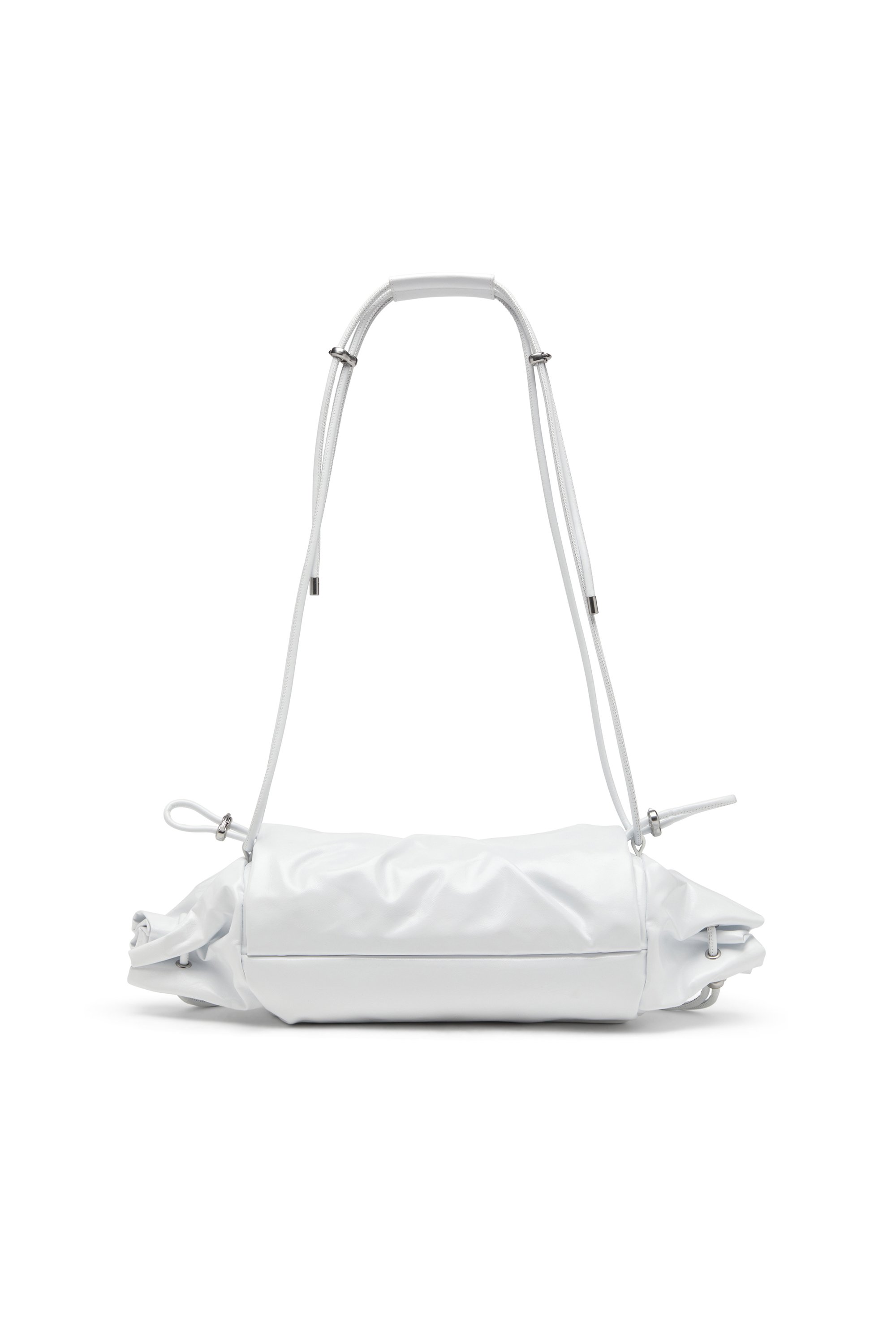 Diesel - SCRUNCH-D SHOULDER M, Scrunch-D M-Bolso de hombro en cuero brillante Mujer in Blanco - 2