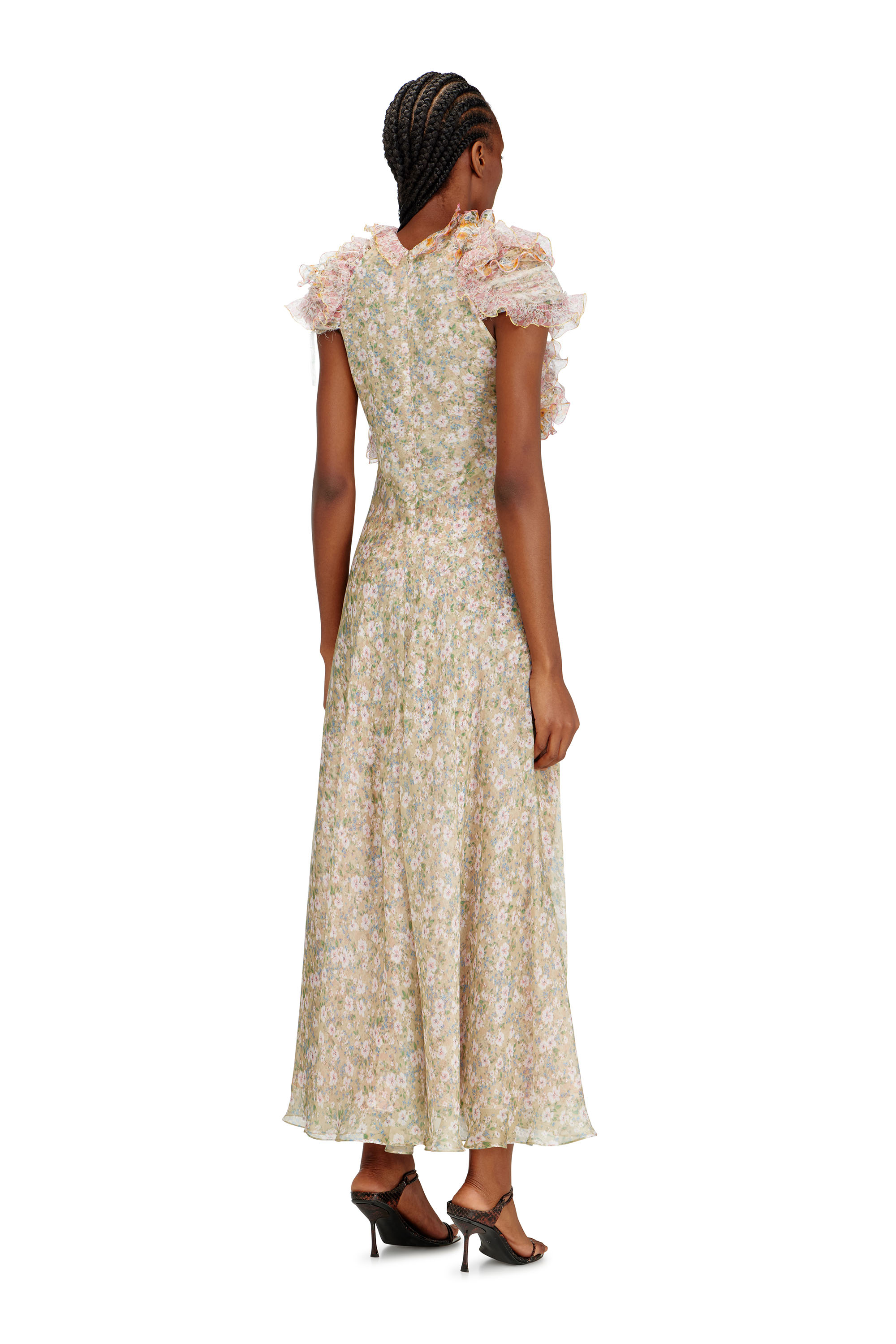 Diesel - D-FIBY, Vestido de seda con estampado floral Mujer in Multicolor - 4