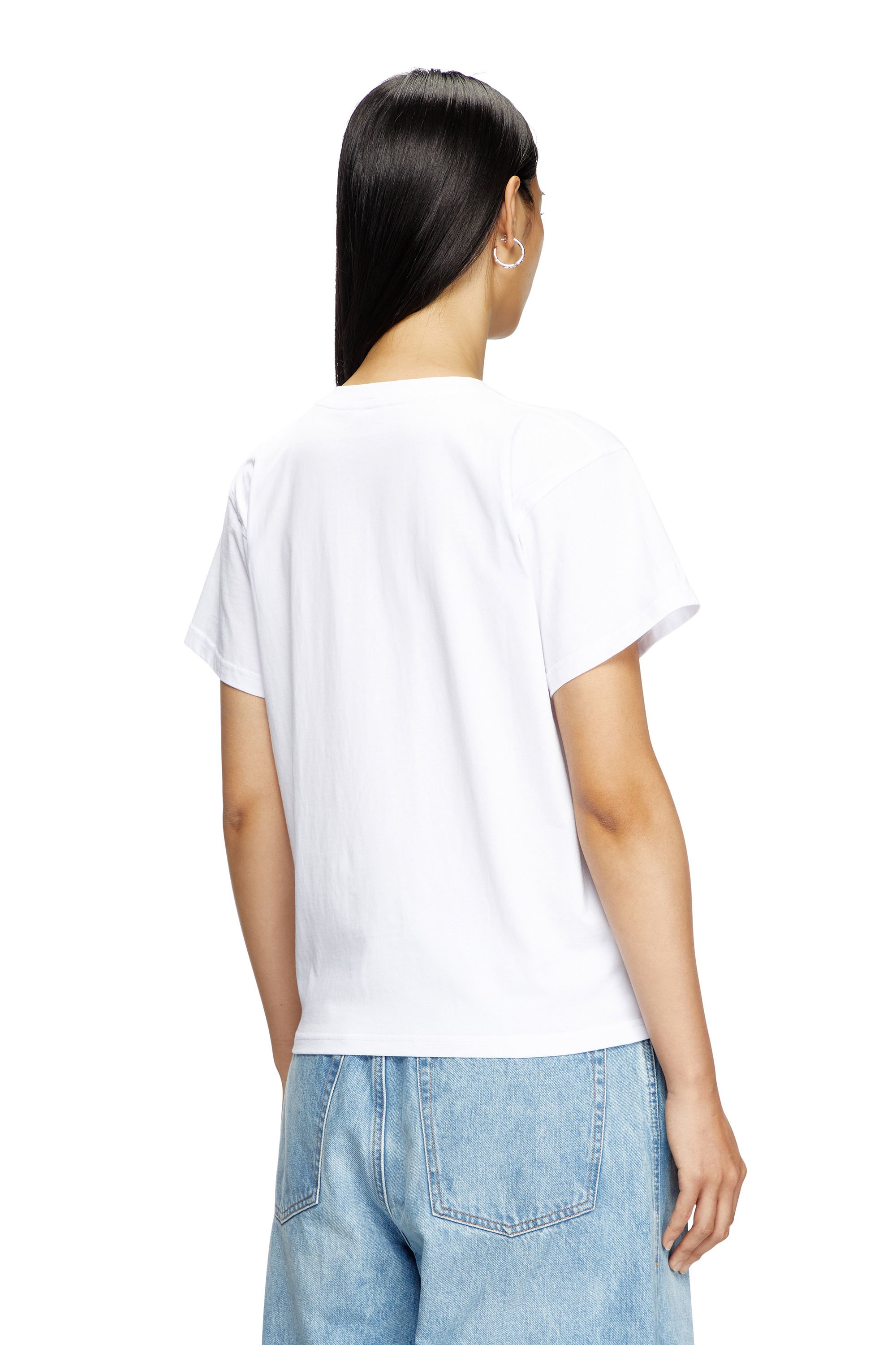 Diesel - T-MAREY, Camiseta con pequeño logotipo Oval D Mujer in Blanco - 4