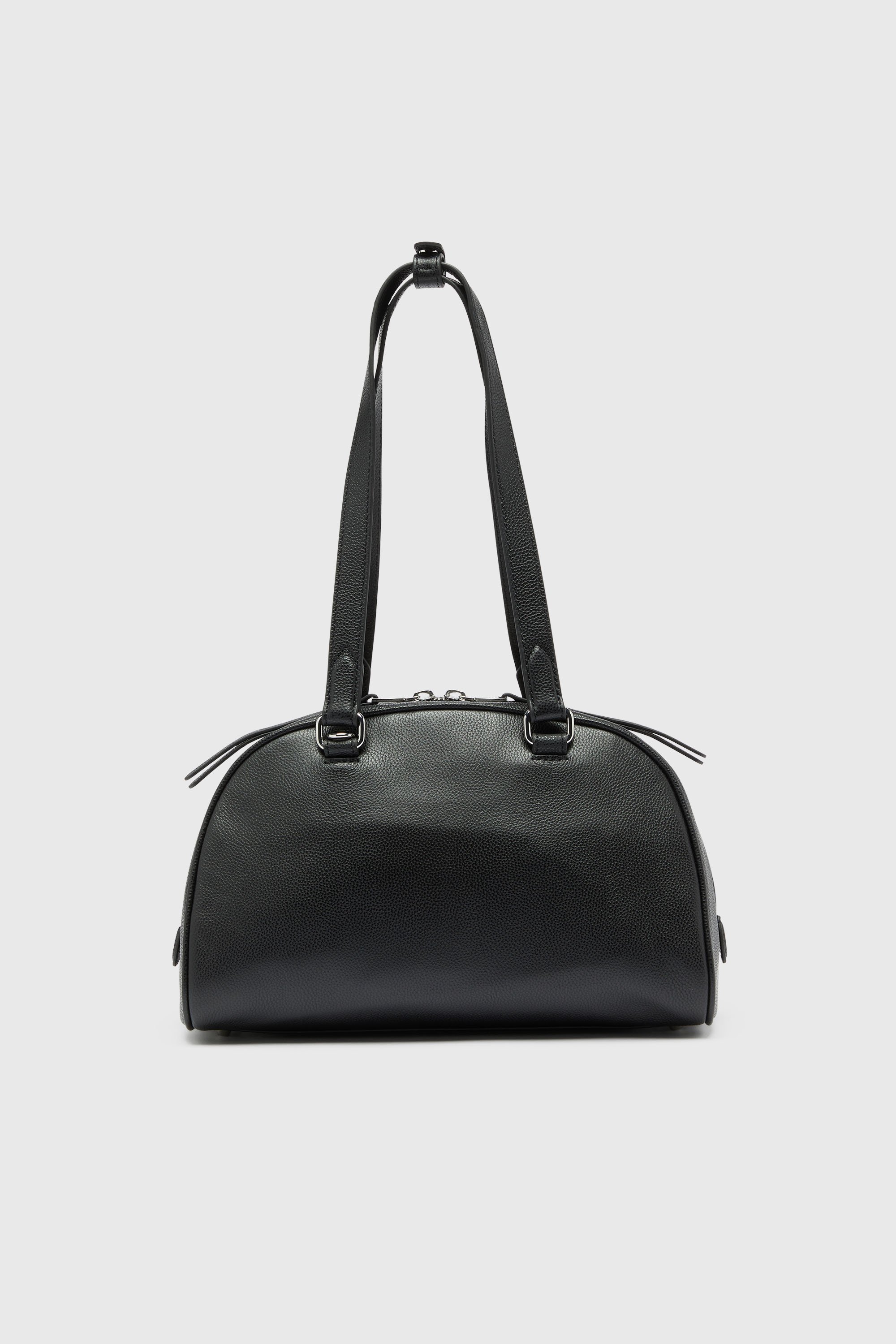 Diesel - 1DR DOME SHOULDER, 1DR Dome - Bolso Boston de piel con logo en relieve Unisex in Negro - 2