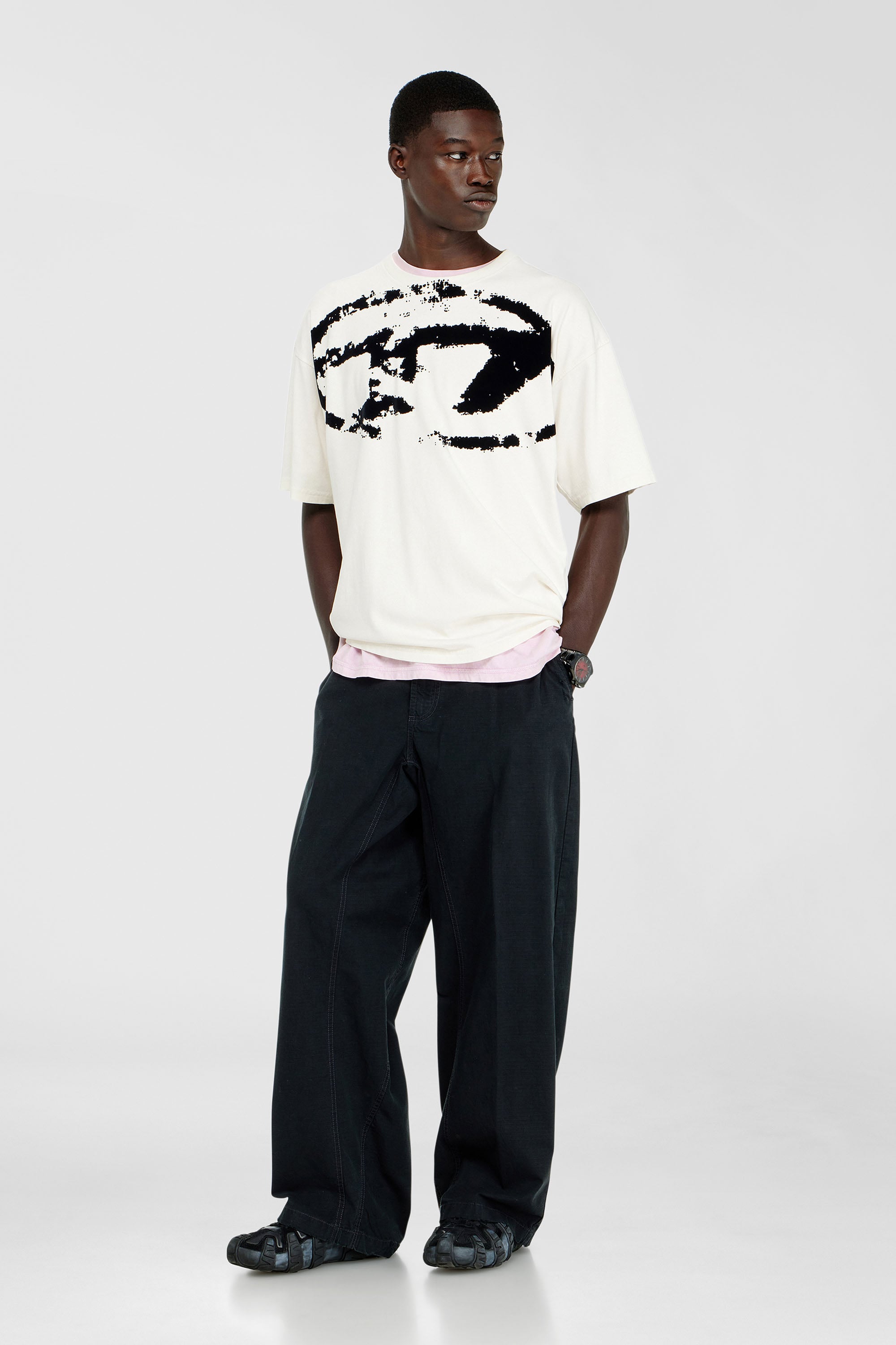 Diesel - T-BOXT-N14, Camiseta con logotipo desgastado en relieve Hombre in Blanco - 2