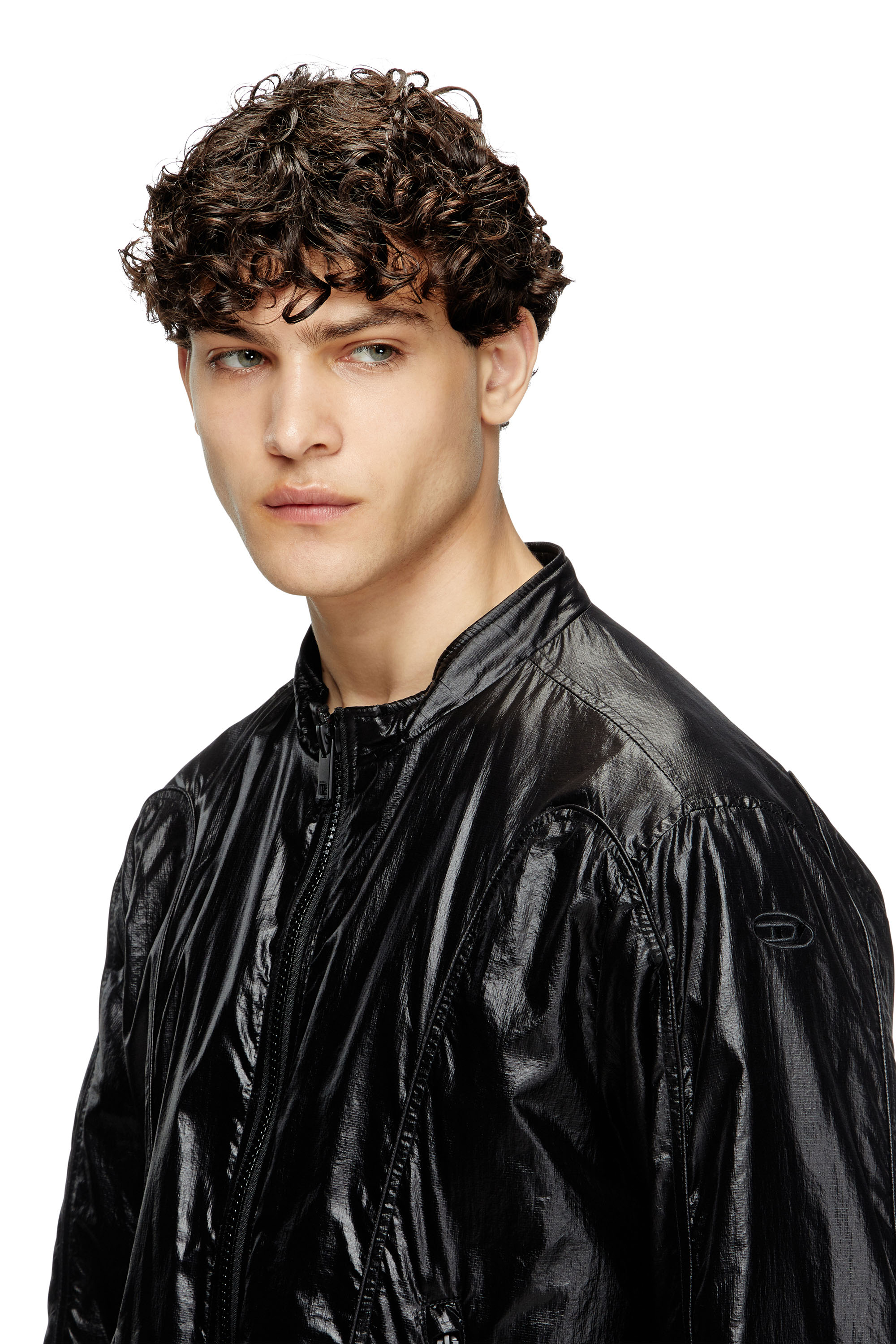 Diesel - J-CLAYS, Chaqueta biker de ripstop brillante Hombre in Negro - 5