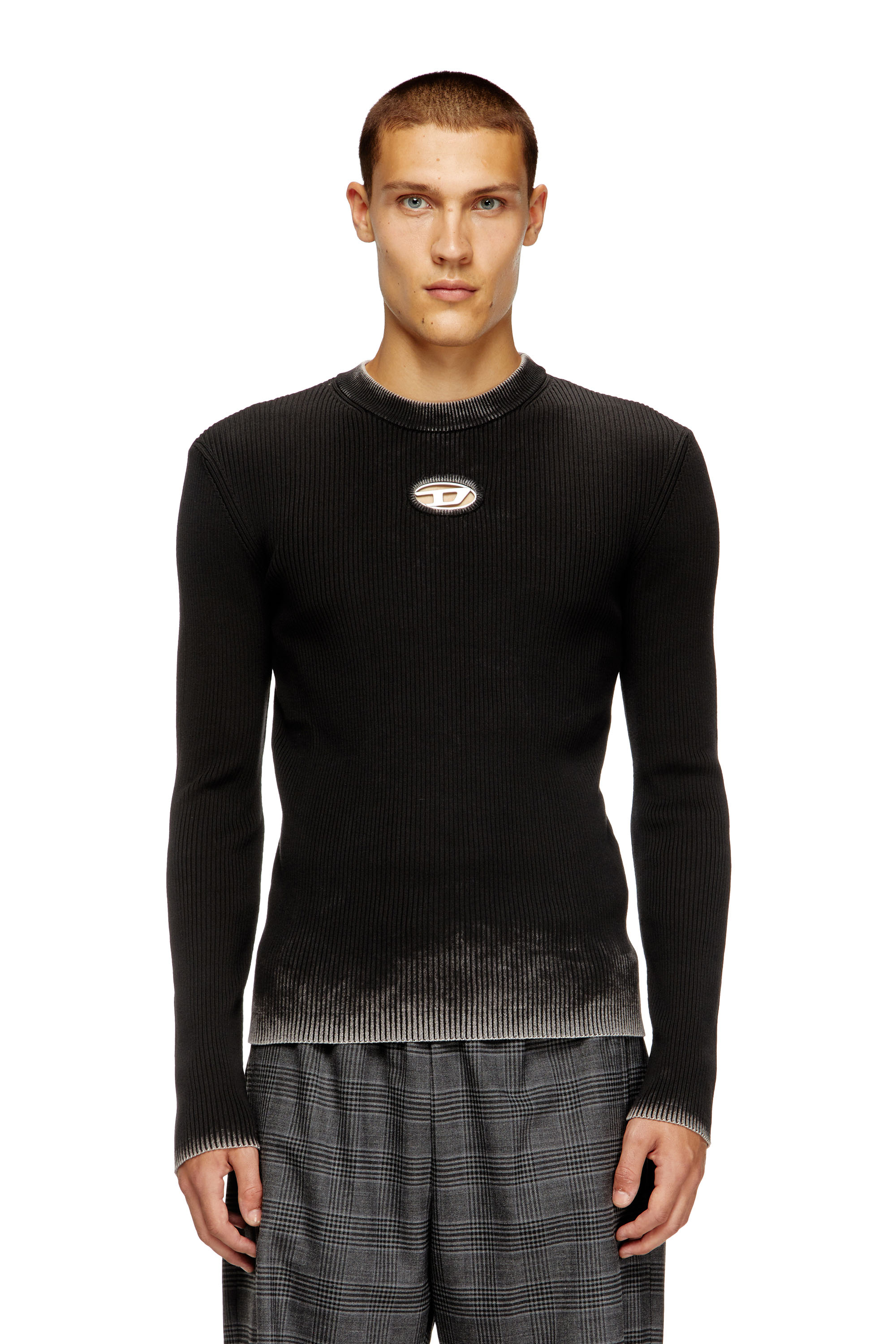 Diesel - K-DARIN-A, Jersey recortado con Oval D Hombre in Negro - 1