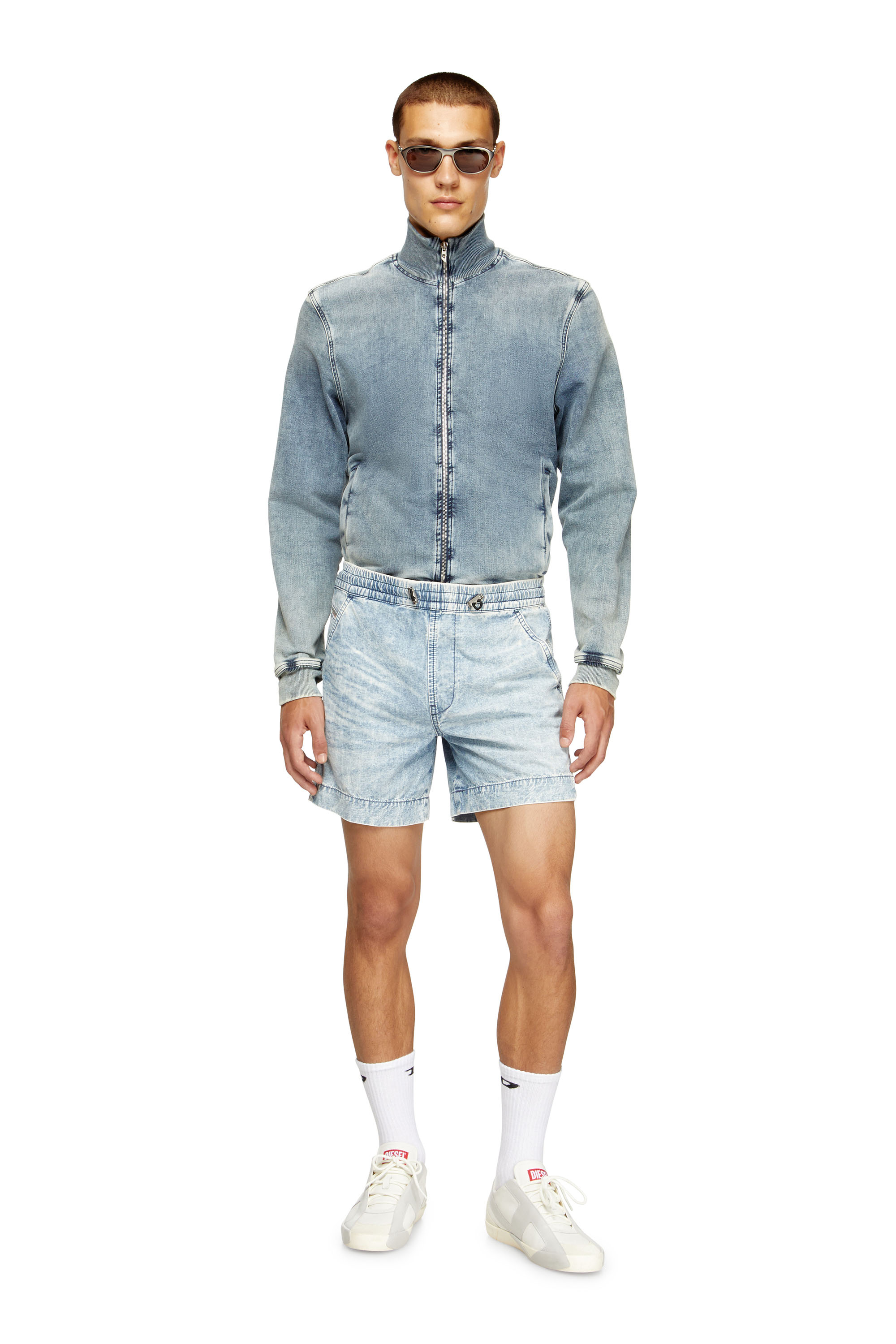 Diesel - D-TENNI-S, Pantalones cortos en denim efecto mármol Unisex in Azul marino - 3
