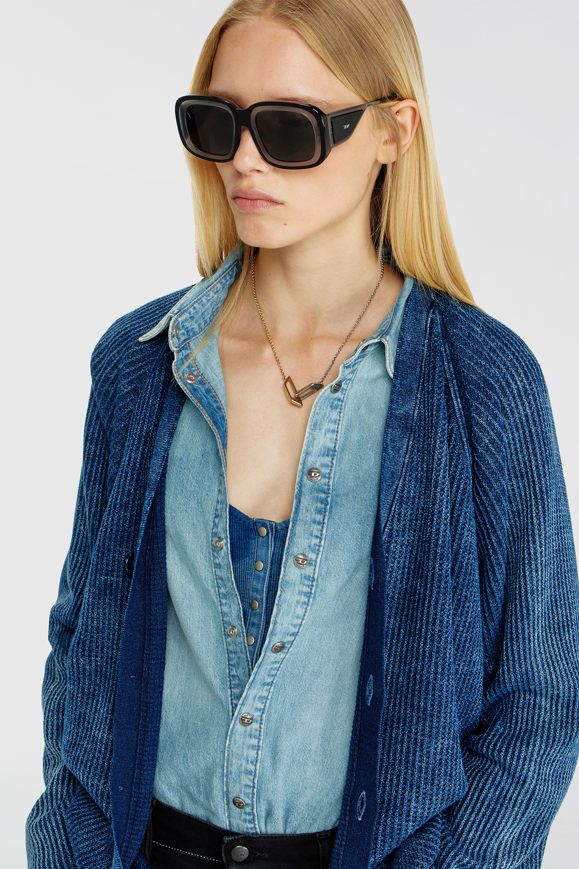 Diesel - 0DL2015U, Gafas de sol cuadradas Unisex in Negro - 4