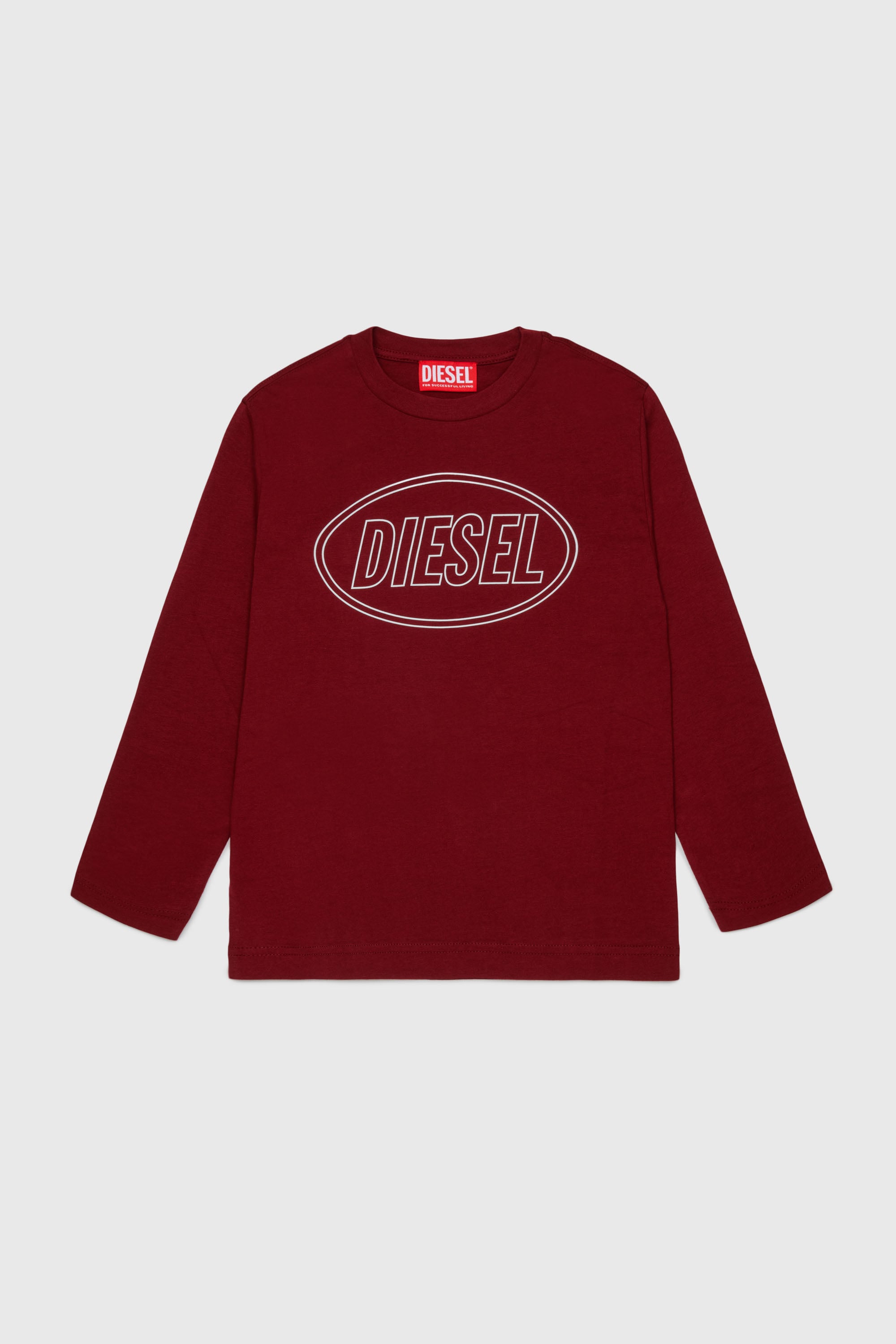 Diesel - TCIRCLELS OVER, Camiseta de manga larga con Logo Oval D Hombre in Rojo - 1
