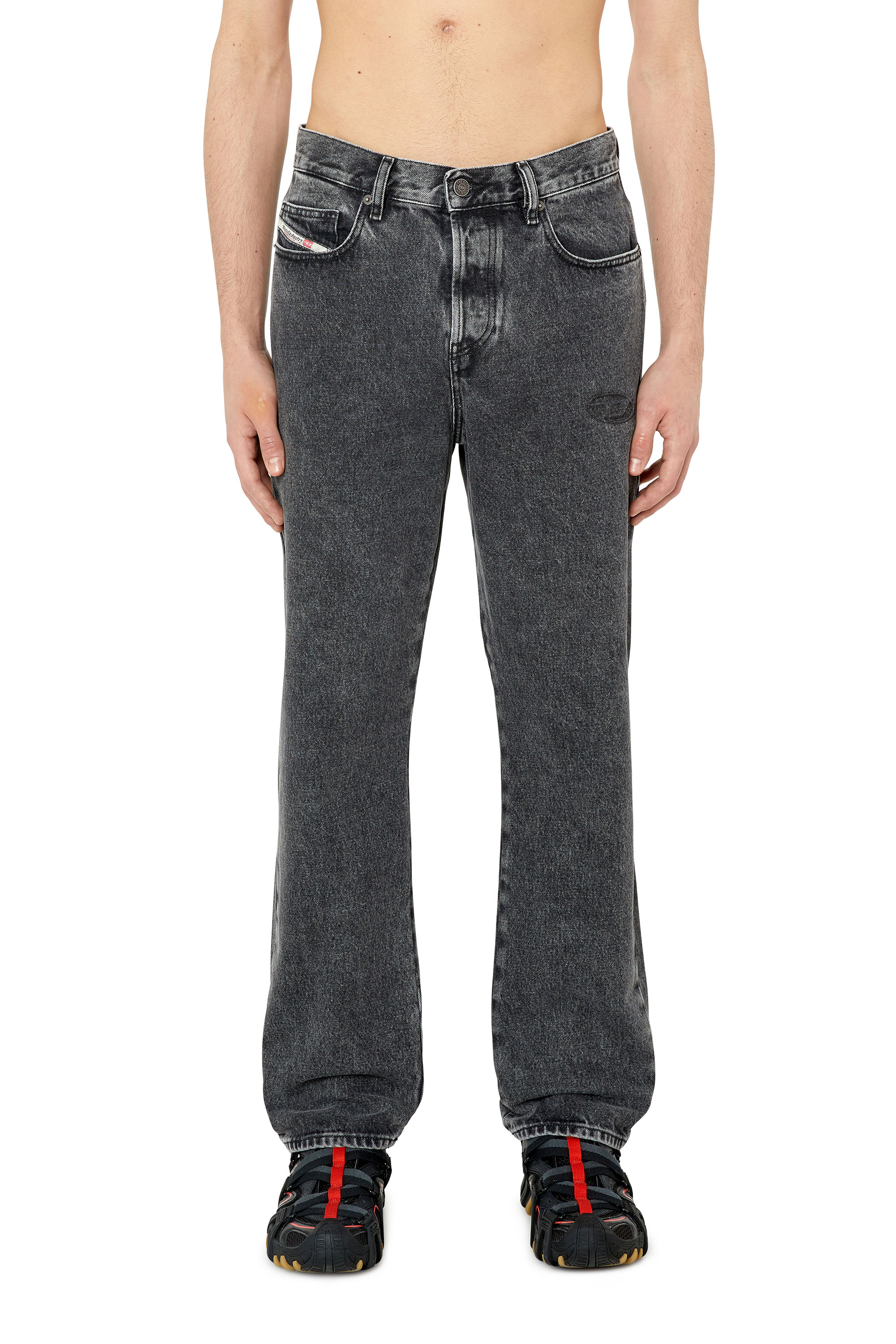 Diesel - 2020 D-Viker 007N4 Straight Jeans, Negro/Gris oscuro - Image 1