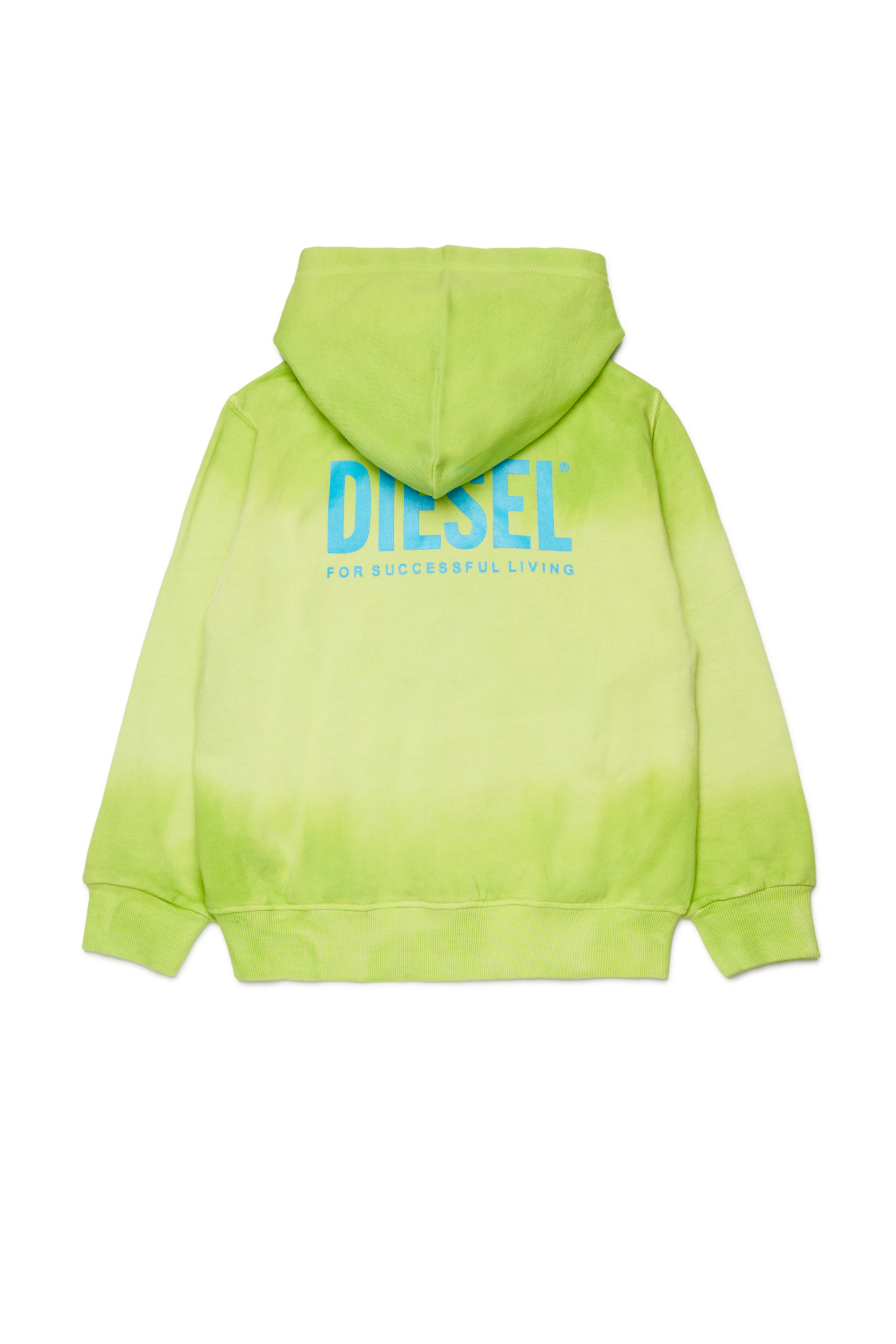 Diesel - SHADE OVER, Sudadera con capucha degradada con estampado de logotipo Hombre in Verde - 2