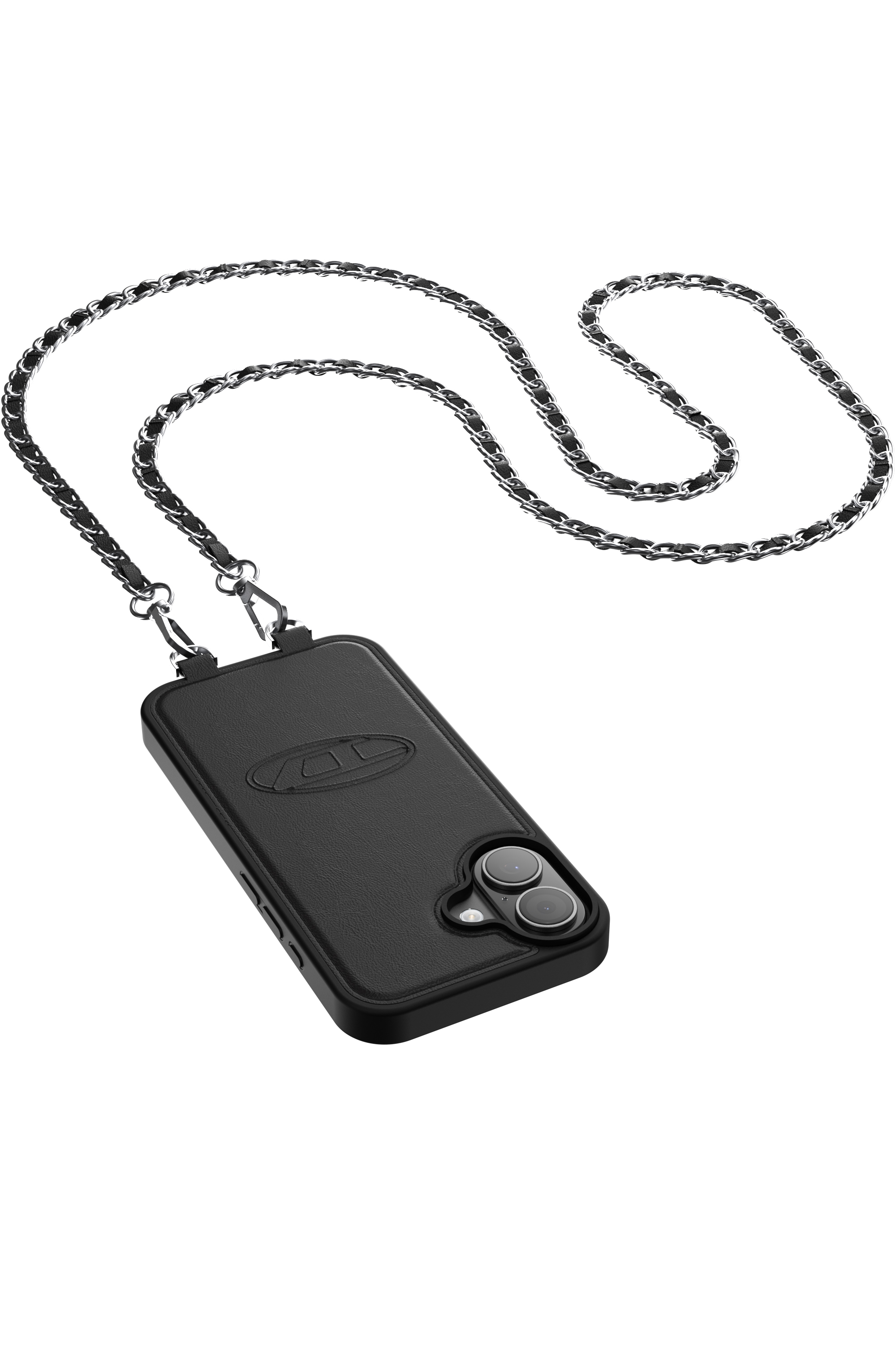 Diesel - 60661 MOULDED CASE, Funda Oval D con correa de mu&ntilde;eca y MagSafe para iPhone 17 Unisex in Negro - 2