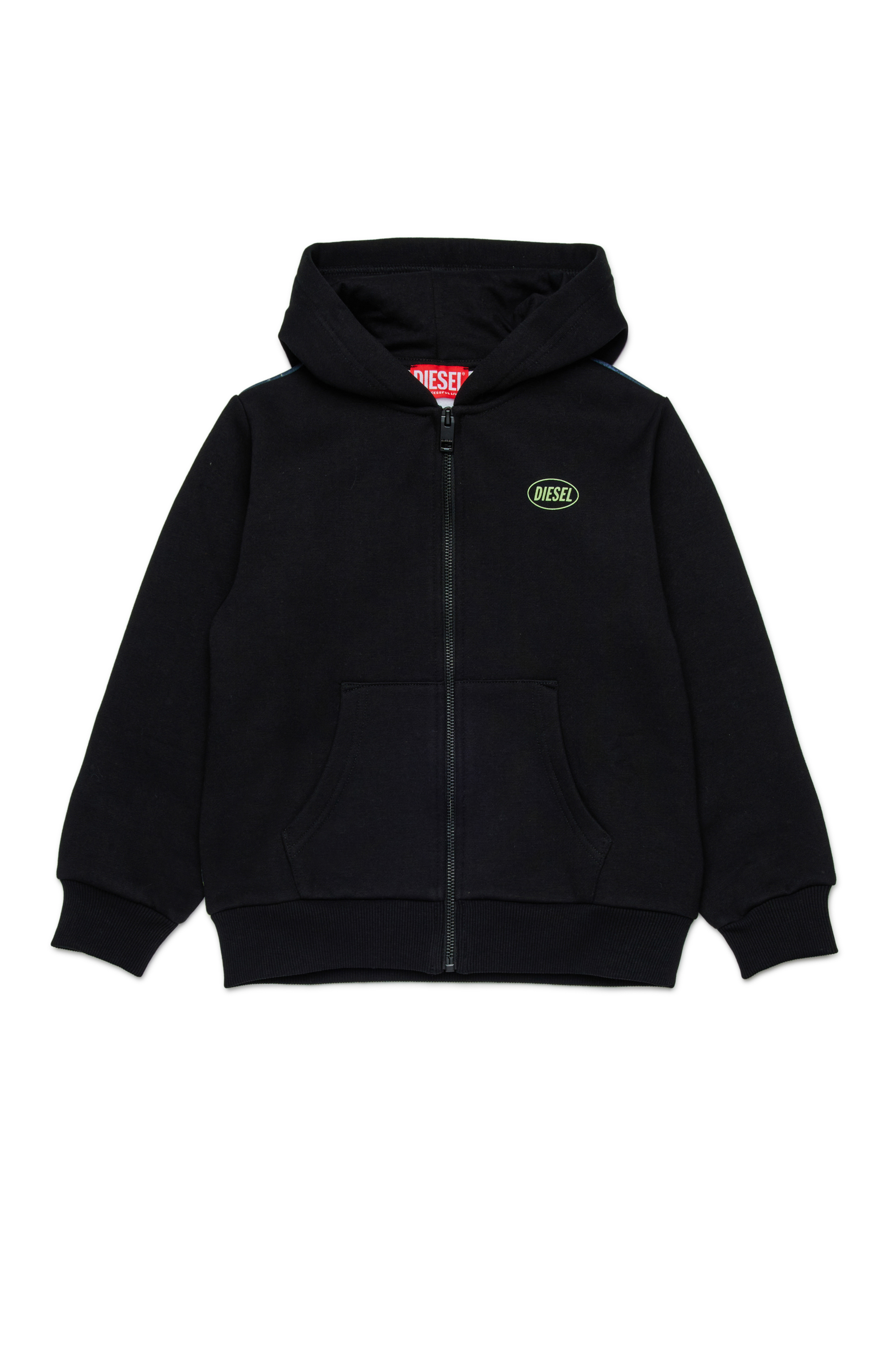 Diesel - SWAMP OVER, Sudadera de algodón con estampado gráfico Hombre in Negro - 1