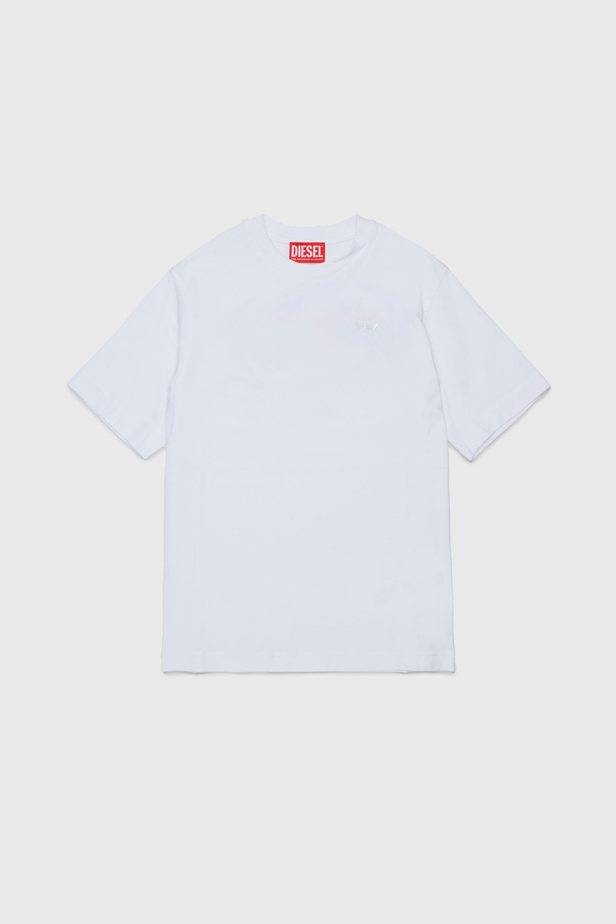Diesel - TSCRAP OVER, Camiseta con bordado Oval D y estampado flocado Hombre in Blanco - 1