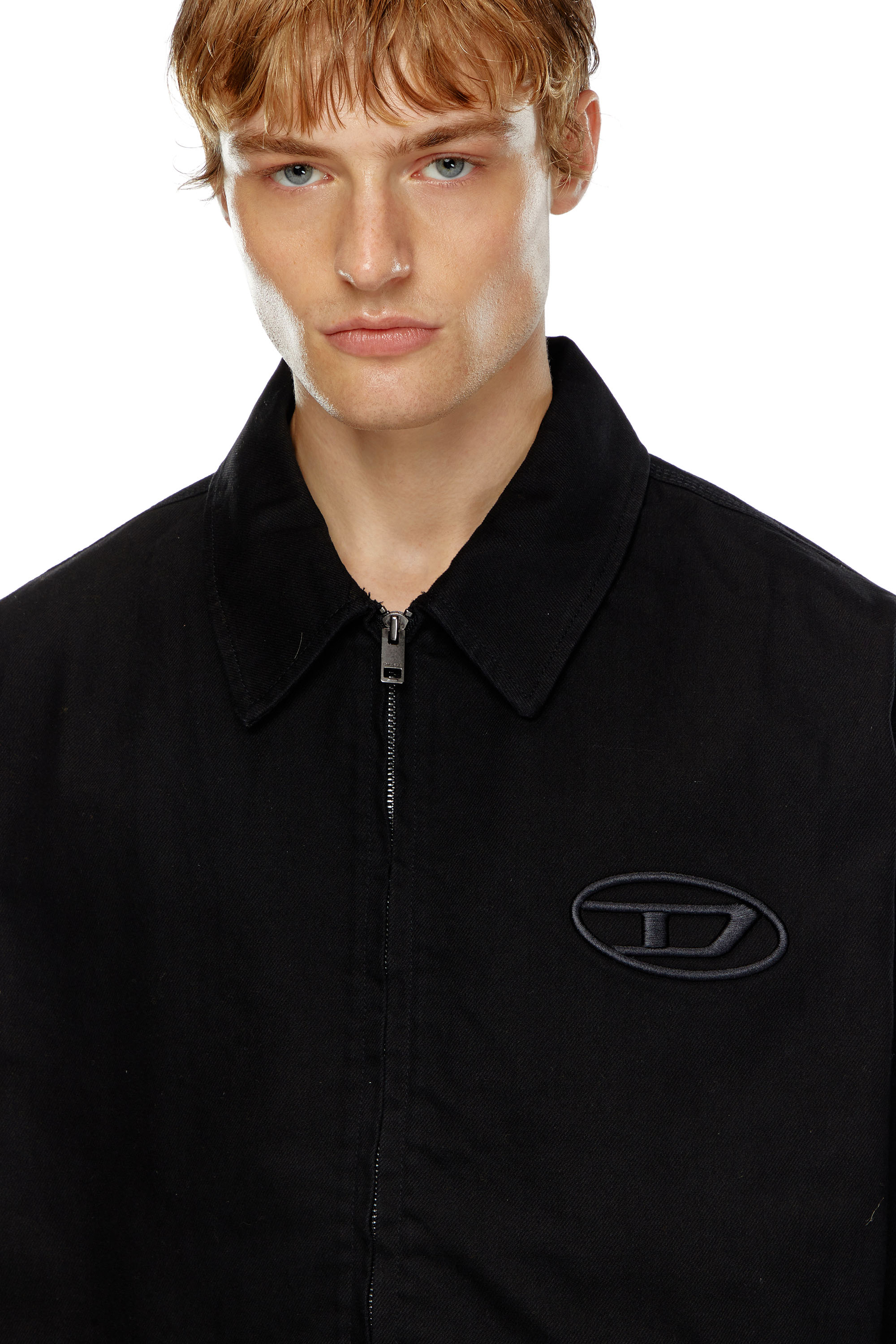 Diesel - J-TAYLOR-BLEACH, Hombre Chaqueta tipo blusón de denim con logotipo descolorido in Negro - Image 5