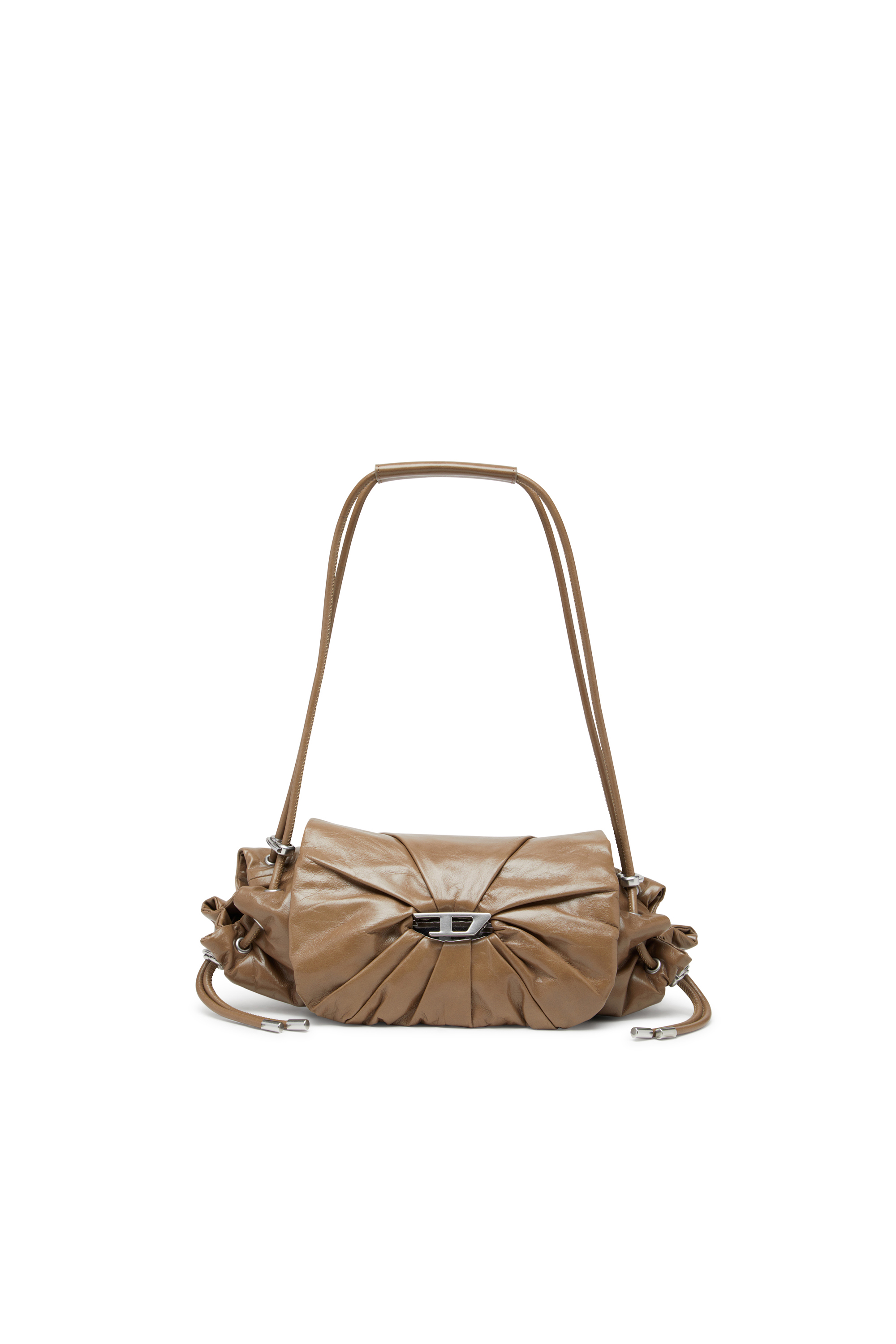 Diesel - SCRUNCH-D SHOULDER S, Scrunch-D S-Bolso de hombro de cuero arrugado Mujer in Marrón - 1