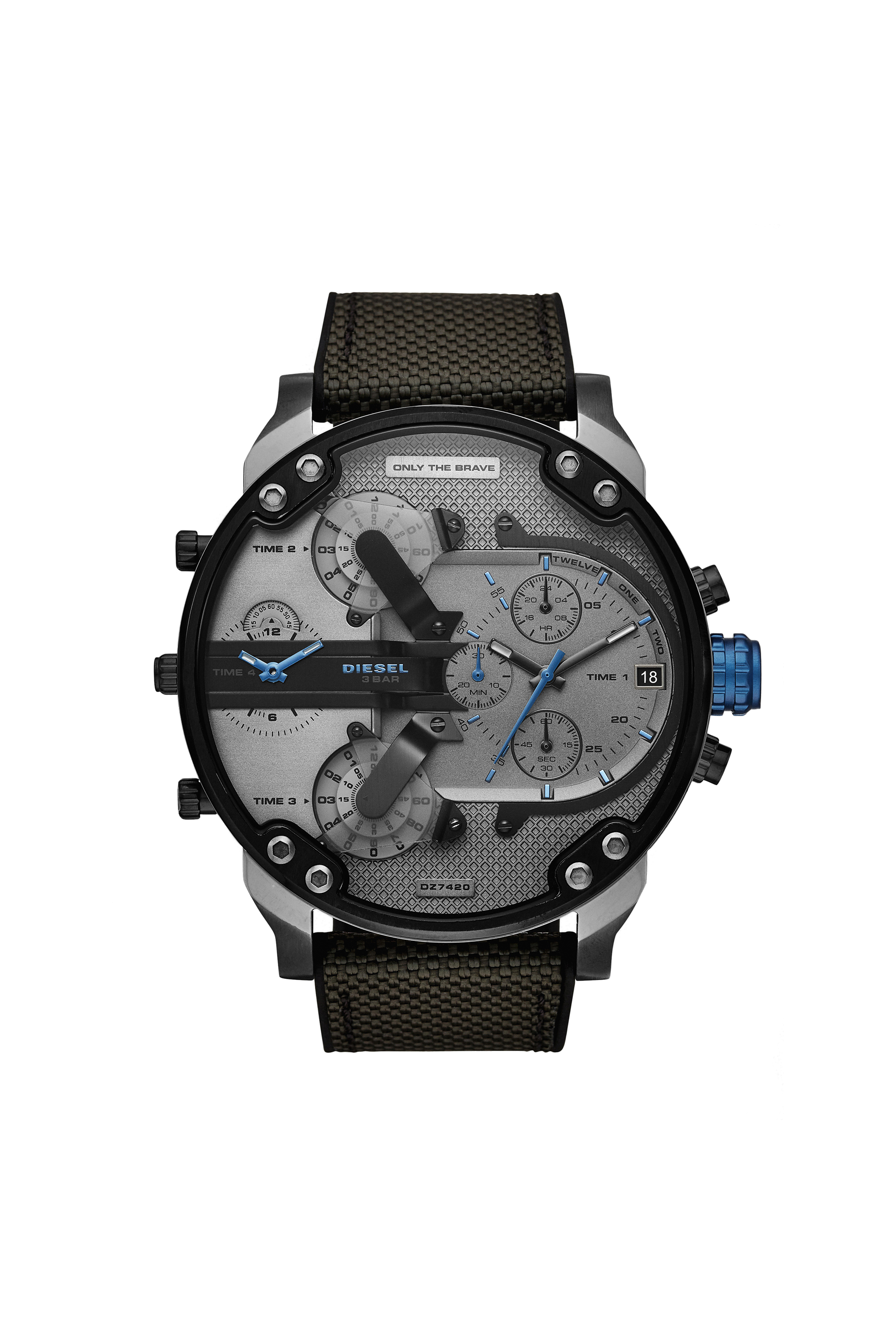 Diesel - DZ7420, Mr. Daddy 2.0 reloj cronógrafo con correa en silicona Hombre in Negro - 1