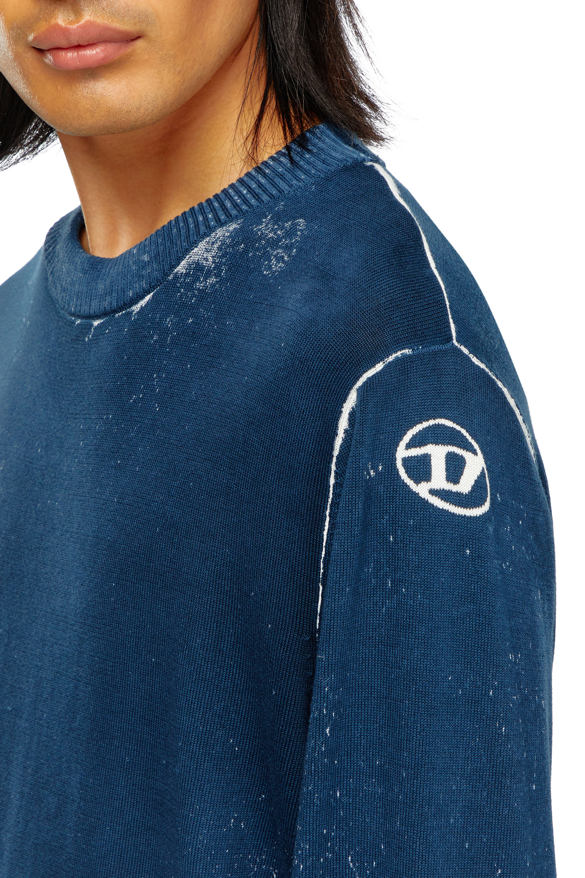 Diesel - K-LARENCE-B, Hombre Jersey de algodón con estampado invertido in Azul marino - Image 5