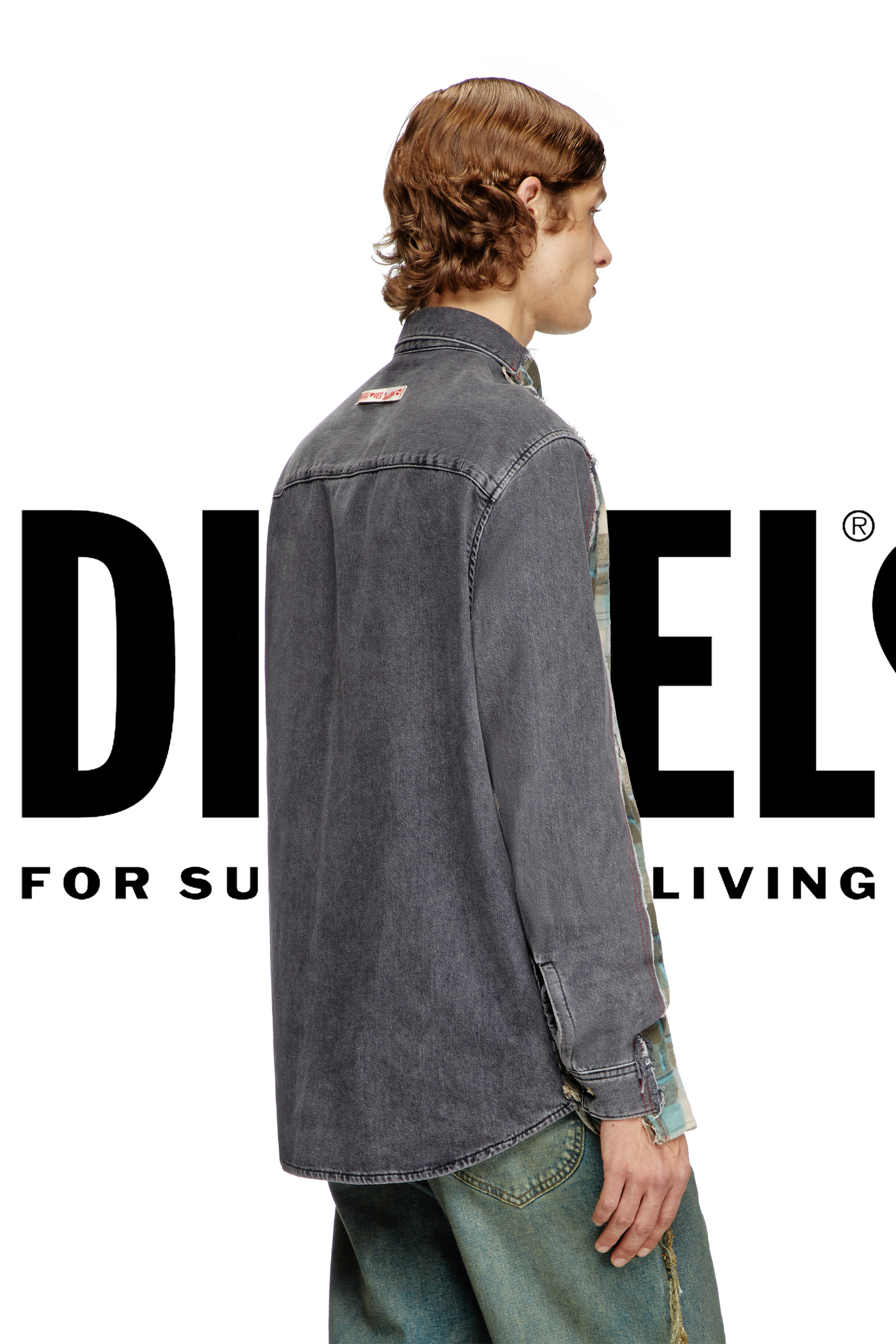 Diesel - Shirt Dieseloves 2B, Camisa de denim y diseño de cuadros Unisex in Multicolor - 4