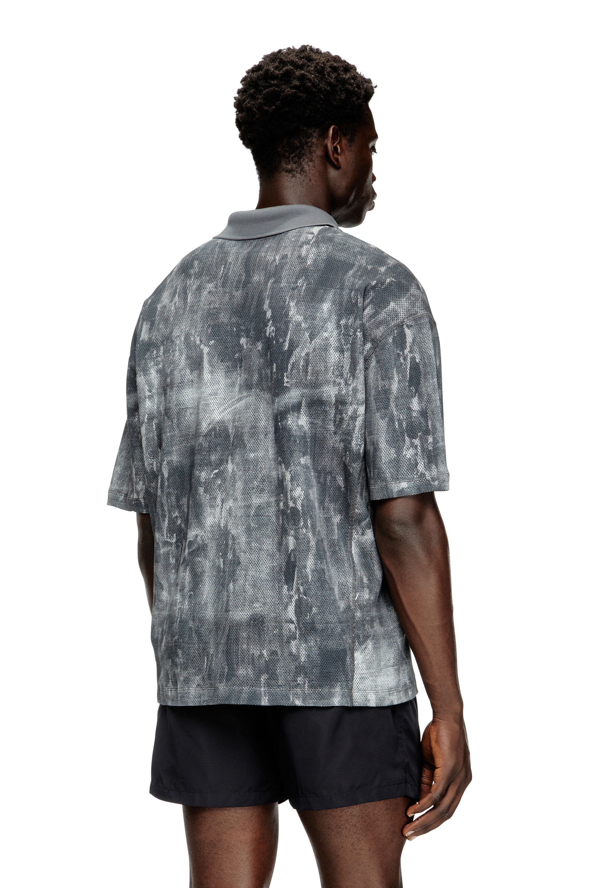 Diesel - TIMOTHEE-D-POP, Camiseta polo de playa de malla estampada Hombre in Multicolor - 3