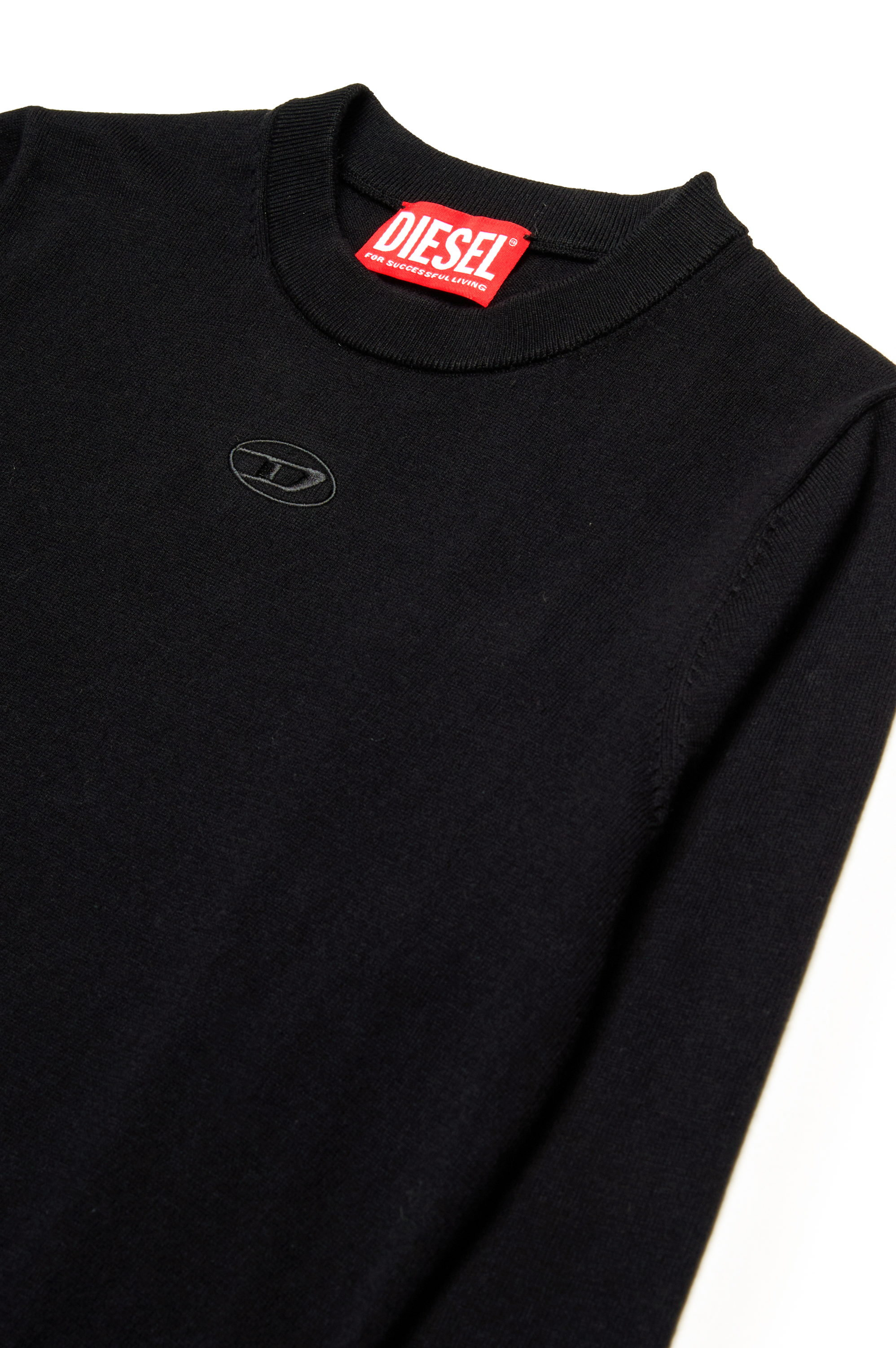 Diesel - KVIERI, Jersey de algodón con bordado Oval D Hombre in Negro - 3