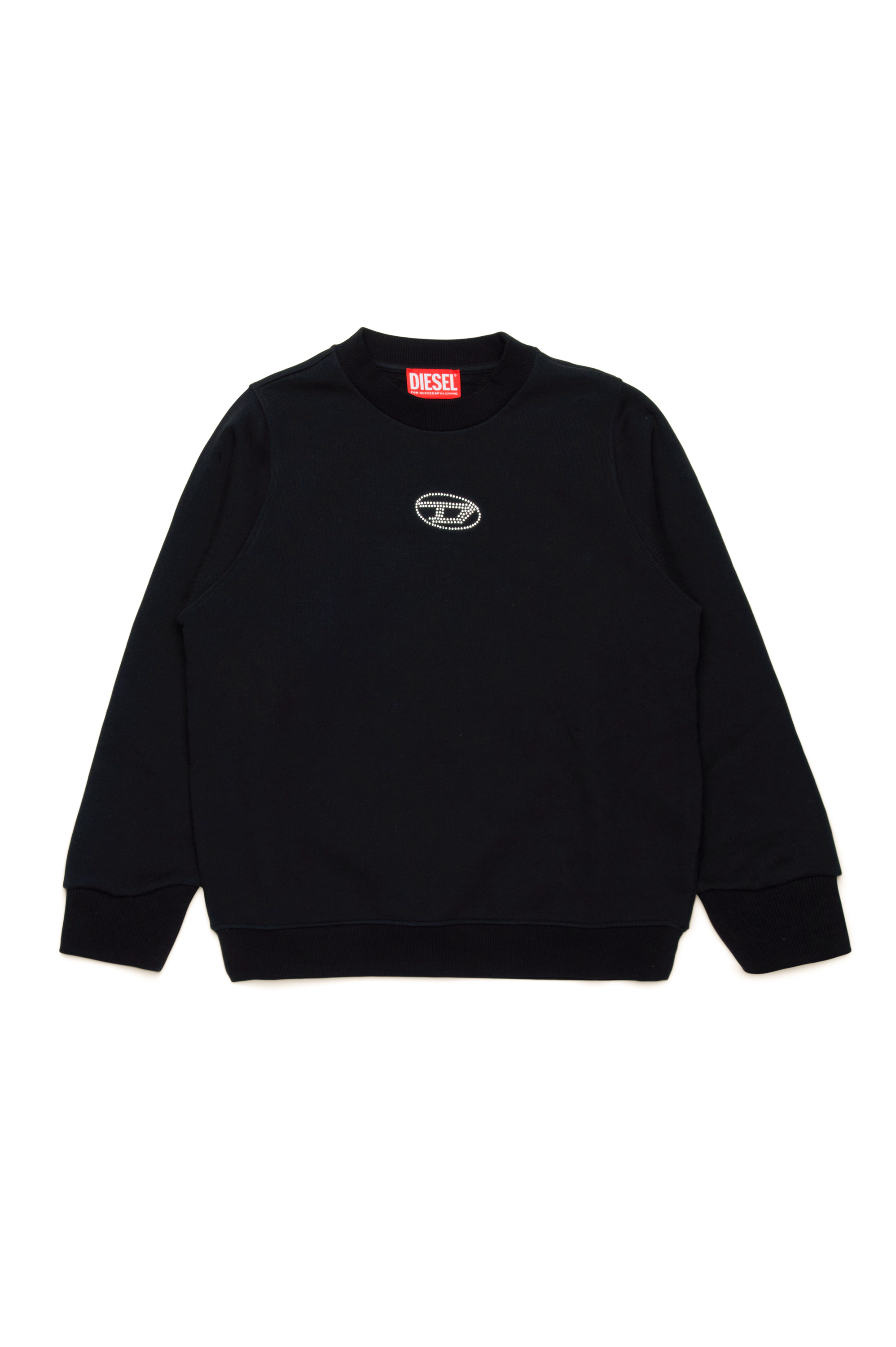 Diesel - SLEMBY, Sudadera con logotipo Oval D de cristal Mujer in Negro - 2