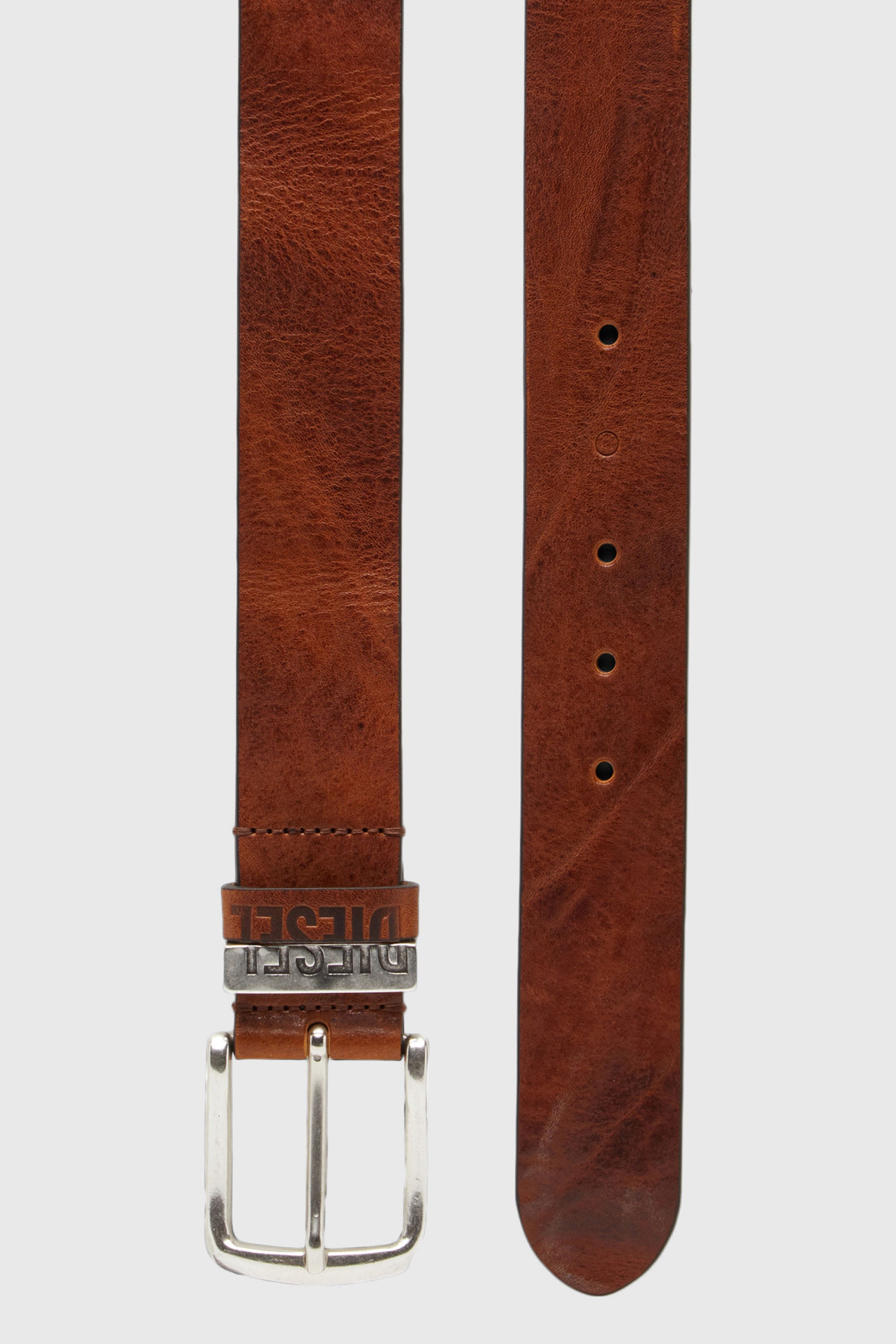 Diesel - B-VISIBLE, Cintur&oacute;n 3.9 cm con trabillas contrastantes Hombre in Marr&oacute;n - 2
