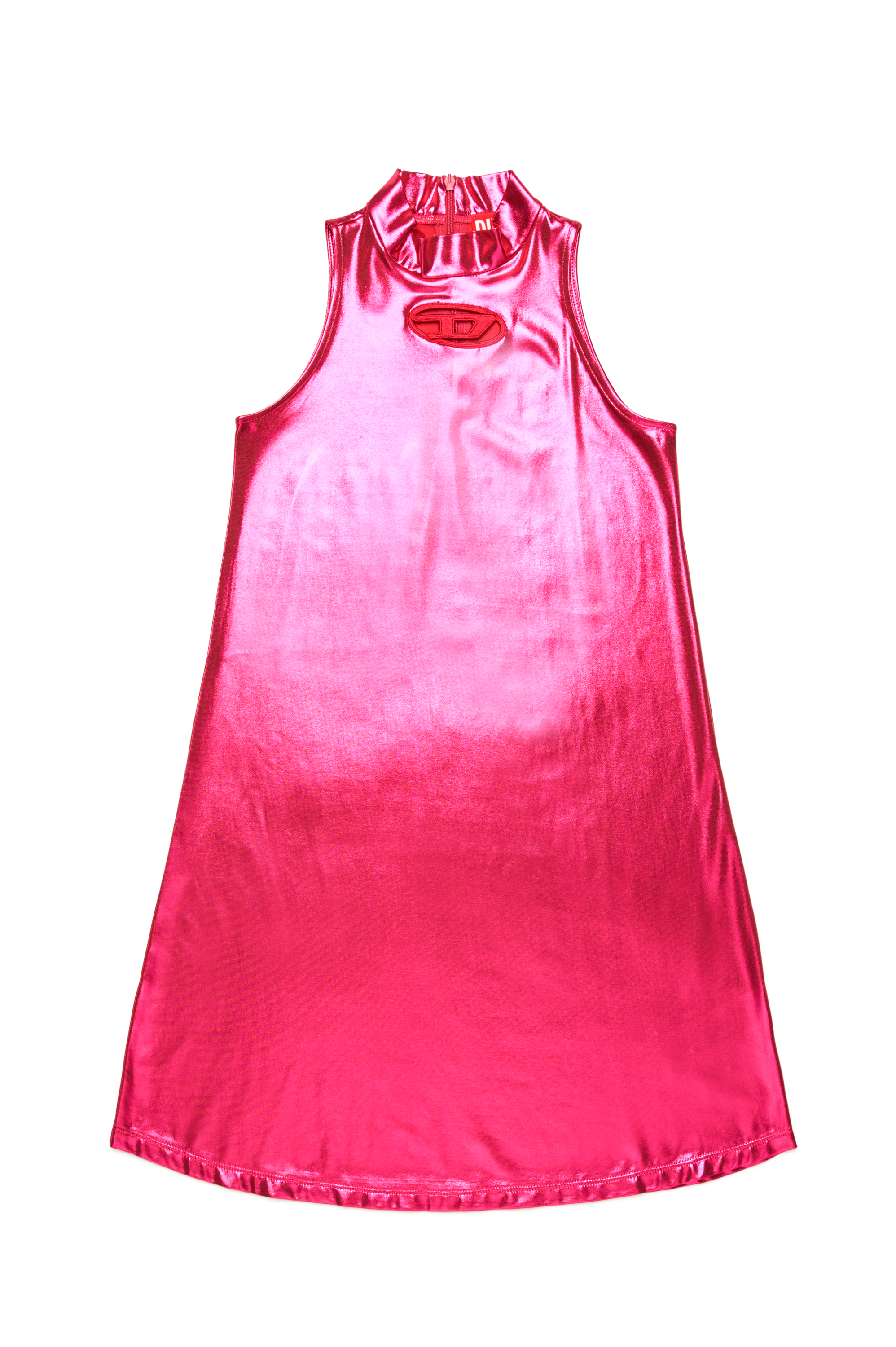 Diesel - DSTROL, Vestido metalizado de tejido elástico Mujer in Rosa - 1