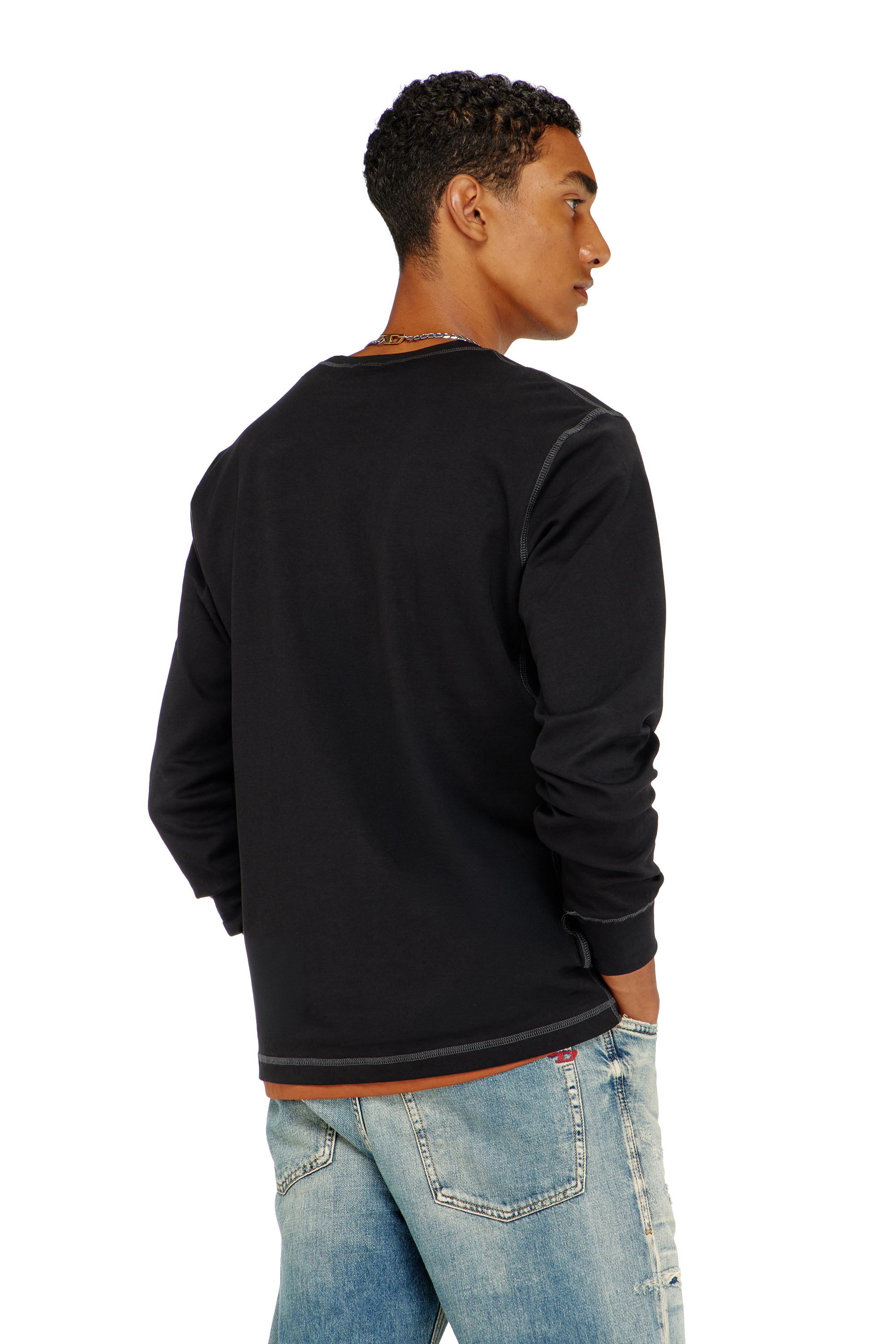 Diesel - T-MADJUST-LS-TR, Camiseta de manga larga de algod&oacute;n con Oval D Hombre in Gris - 4