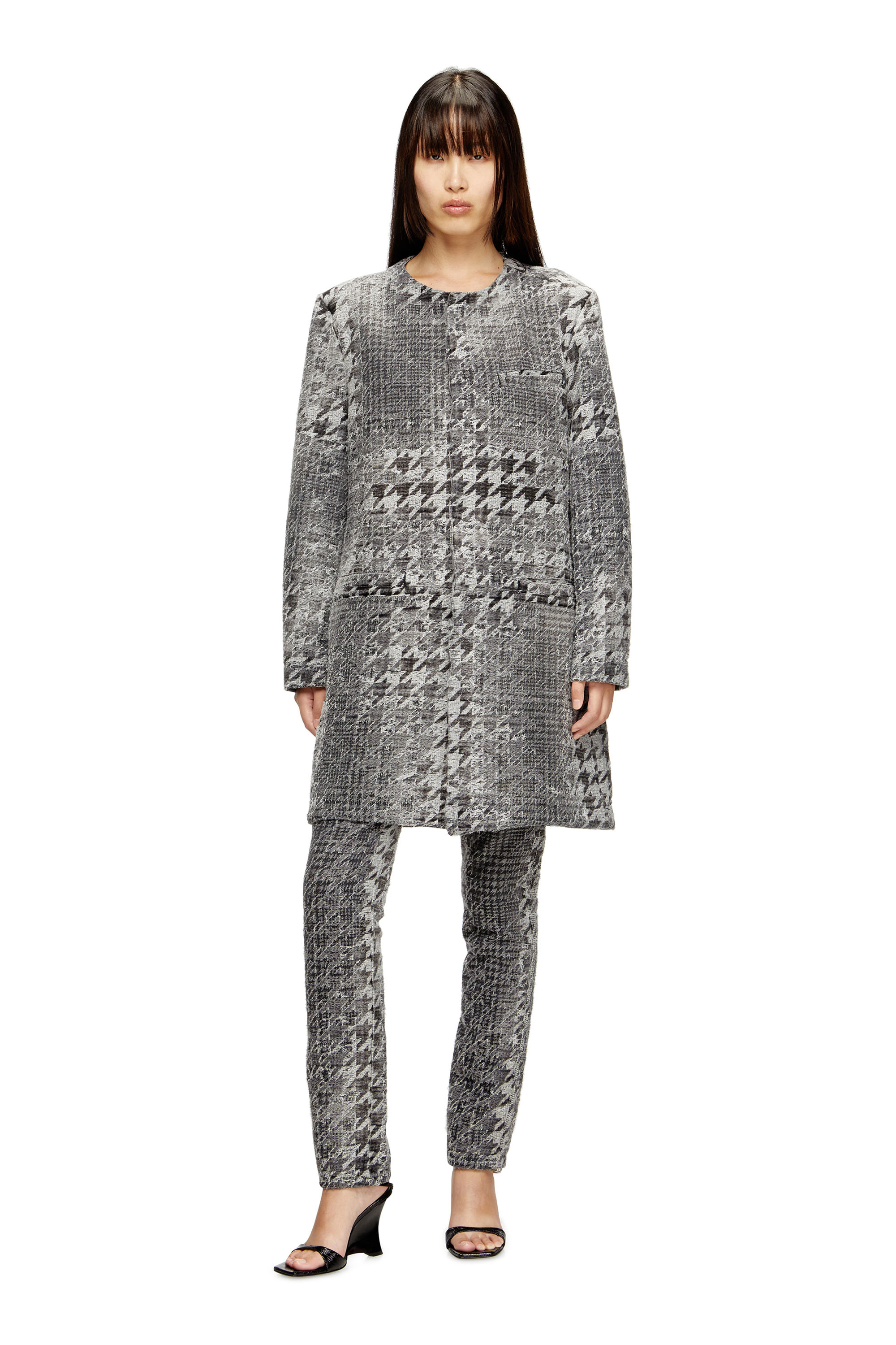 Diesel - D-LOT-FSH, Abrigo de denim jacquard en diseño Príncipe de Gales Unisex in Multicolor - 7