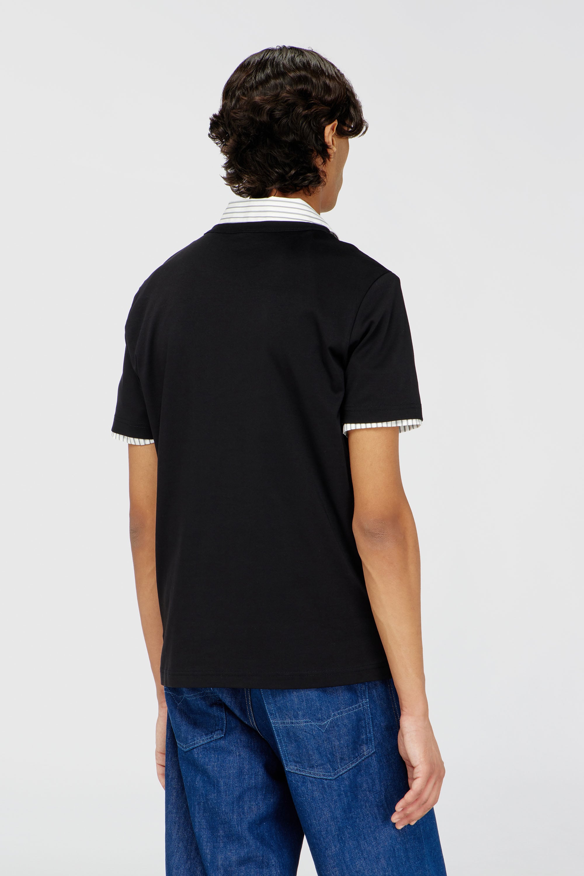 Diesel - T-MIEGOR-K77, Camiseta de algod&oacute;n mercerizado con mini logo Hombre in Negro - 4