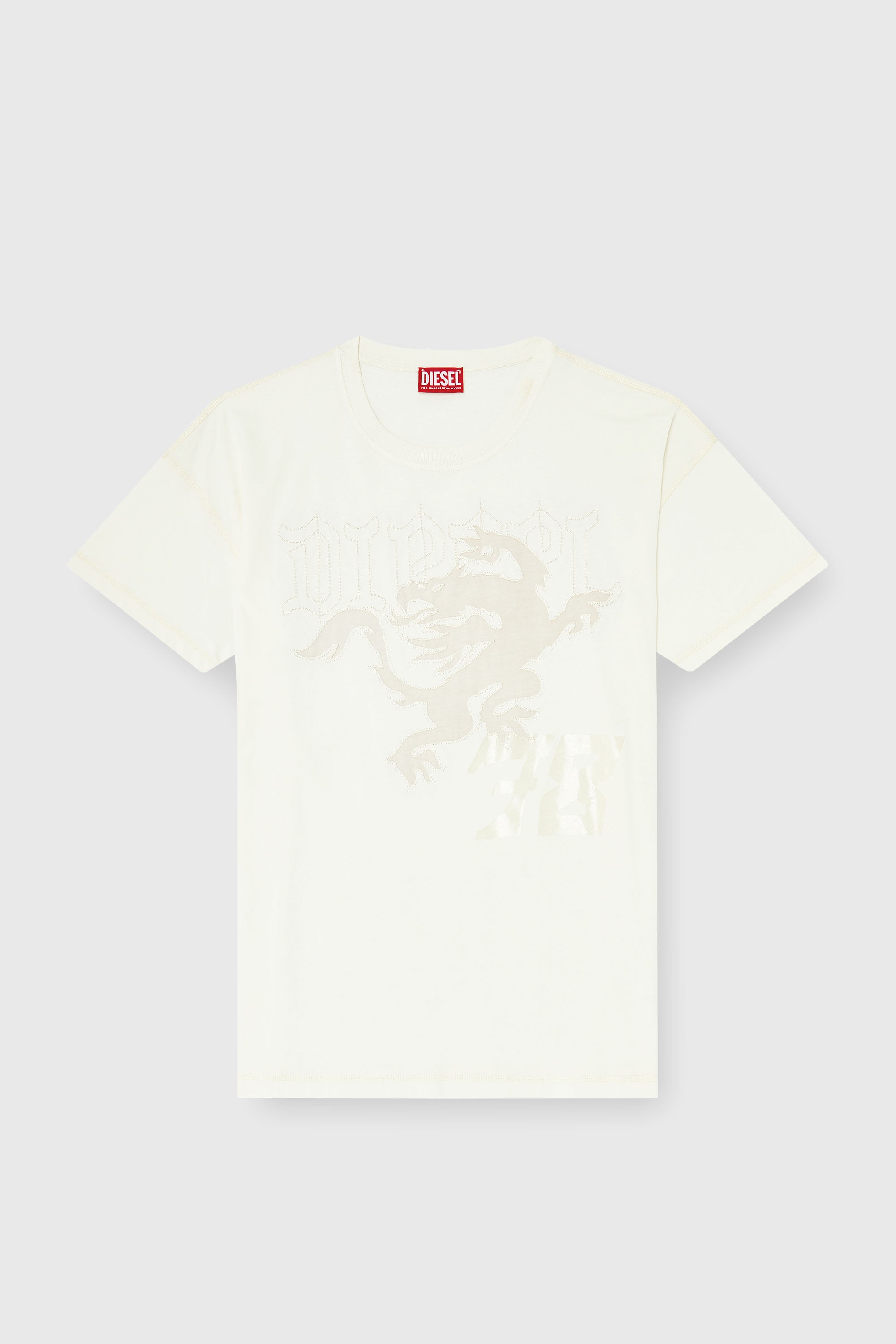 Diesel - T-BOXT-NOTCH, Camiseta relaxed con estampados y bordados Hombre in Blanco - 2