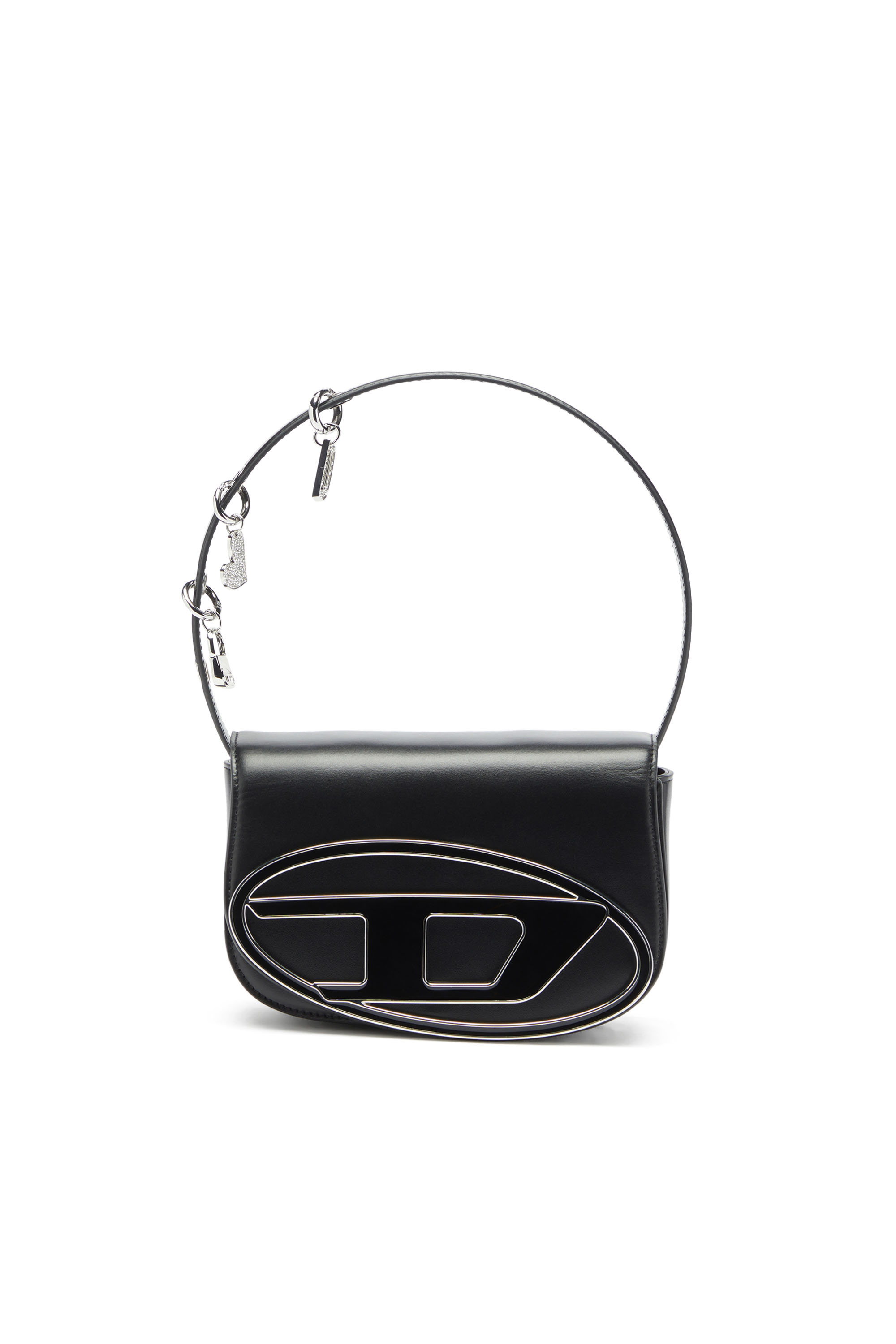 Diesel - 1DR, 1DR -Bolso de hombro de piel ic&oacute;nico con charms en el asa Mujer in Negro - 1