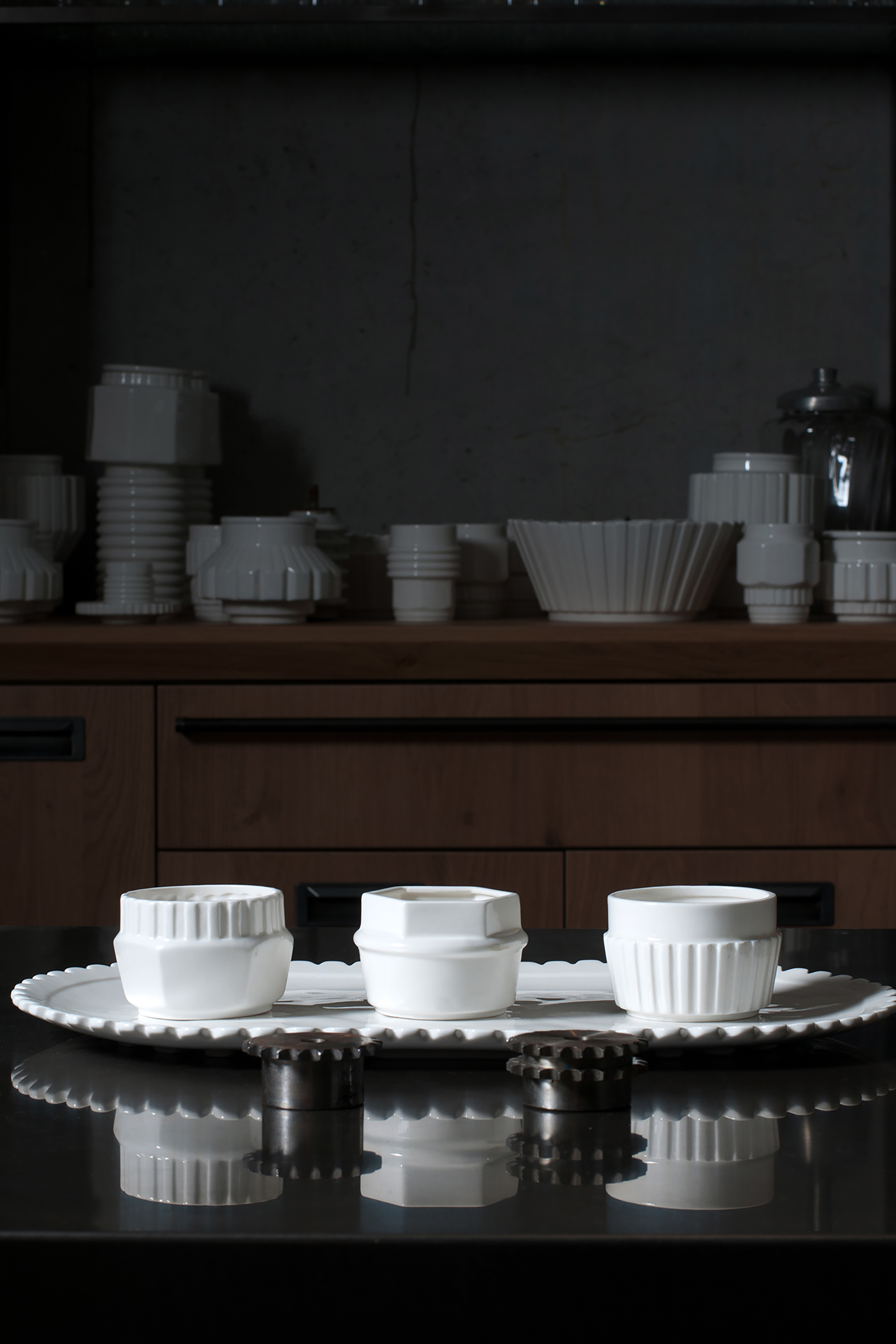 Diesel - 10971 MACHINE COLLEC, Bol de porcelana pequeño, 9 cm de diámetro Unisex in Blanco - 3