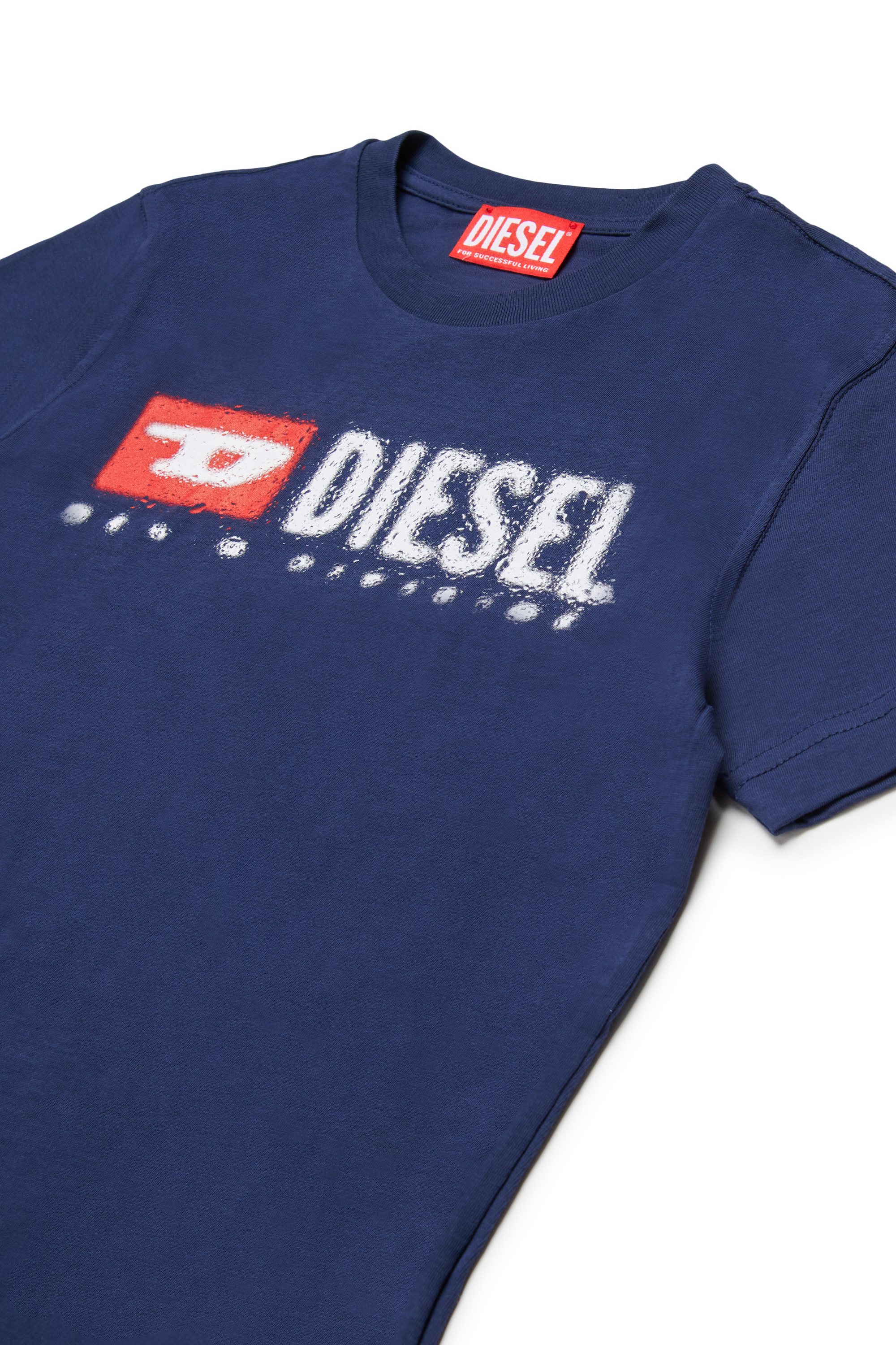 Diesel - TADJUSTK14, Camiseta de algodón con logo estampado Hombre in Azul marino - 3