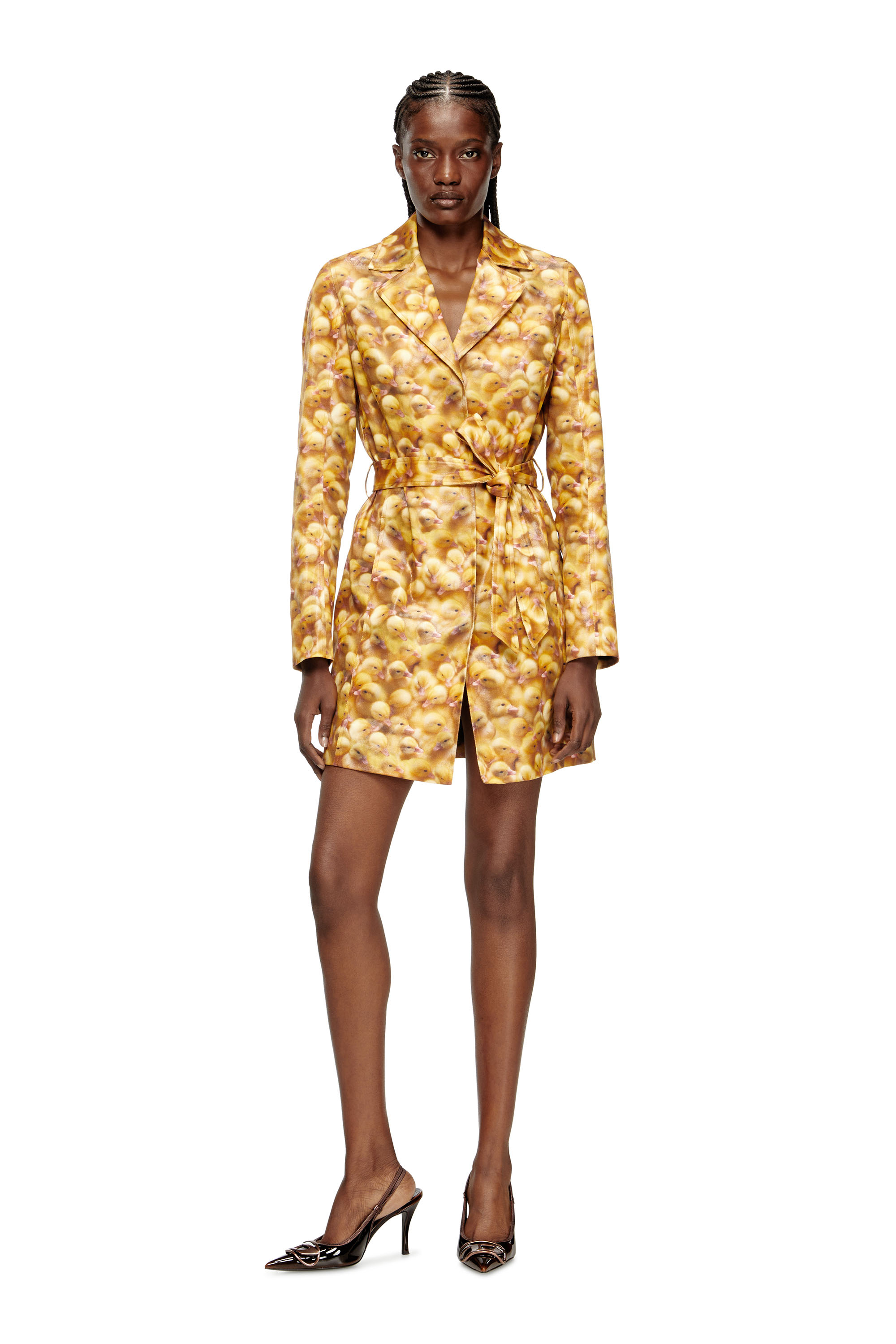 Diesel - G-OJI, Gabardina con estampado de patos Mujer in Amarillo - 1