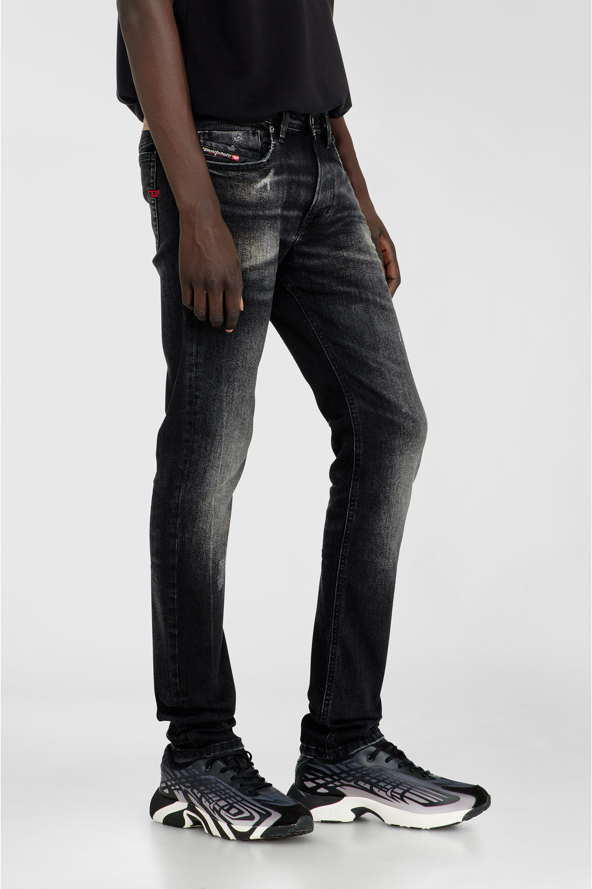 Diesel - Skinny Jeans 1979 Sleenker 0DBDP Hombre, Negro/Gris oscuro - 7