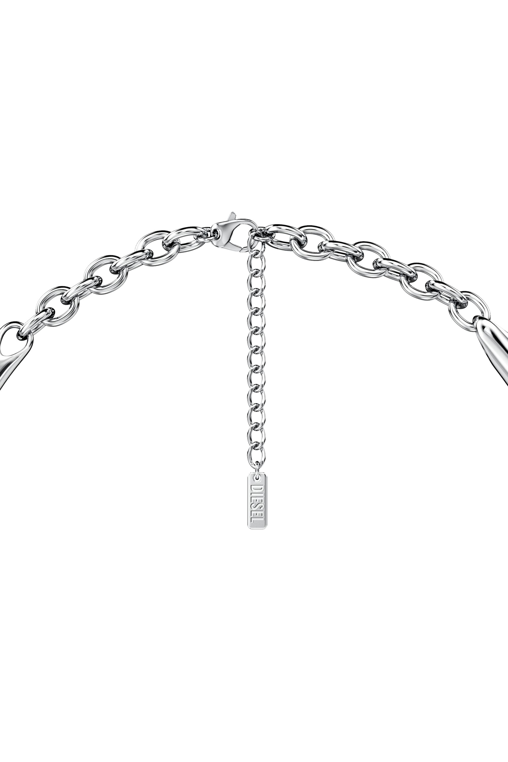 Diesel - DX1697040 JEWELLERY, Collar de cadena de acero inoxidable Unisex in Plateado - 2