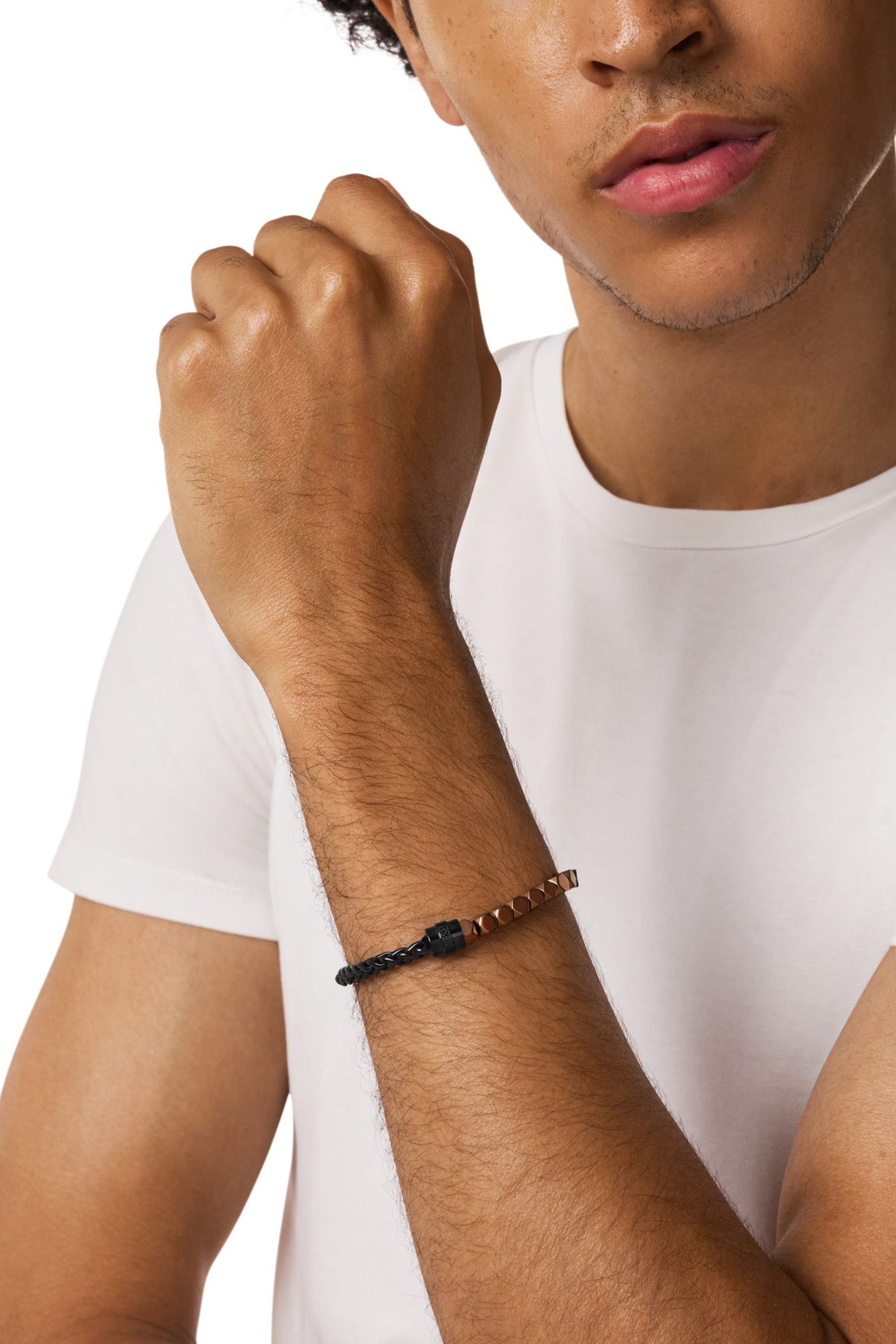 Diesel - DX1648931 JEWELLERY, Pulsera de bolas de acero inoxidable y hematita Unisex in Negro - 3