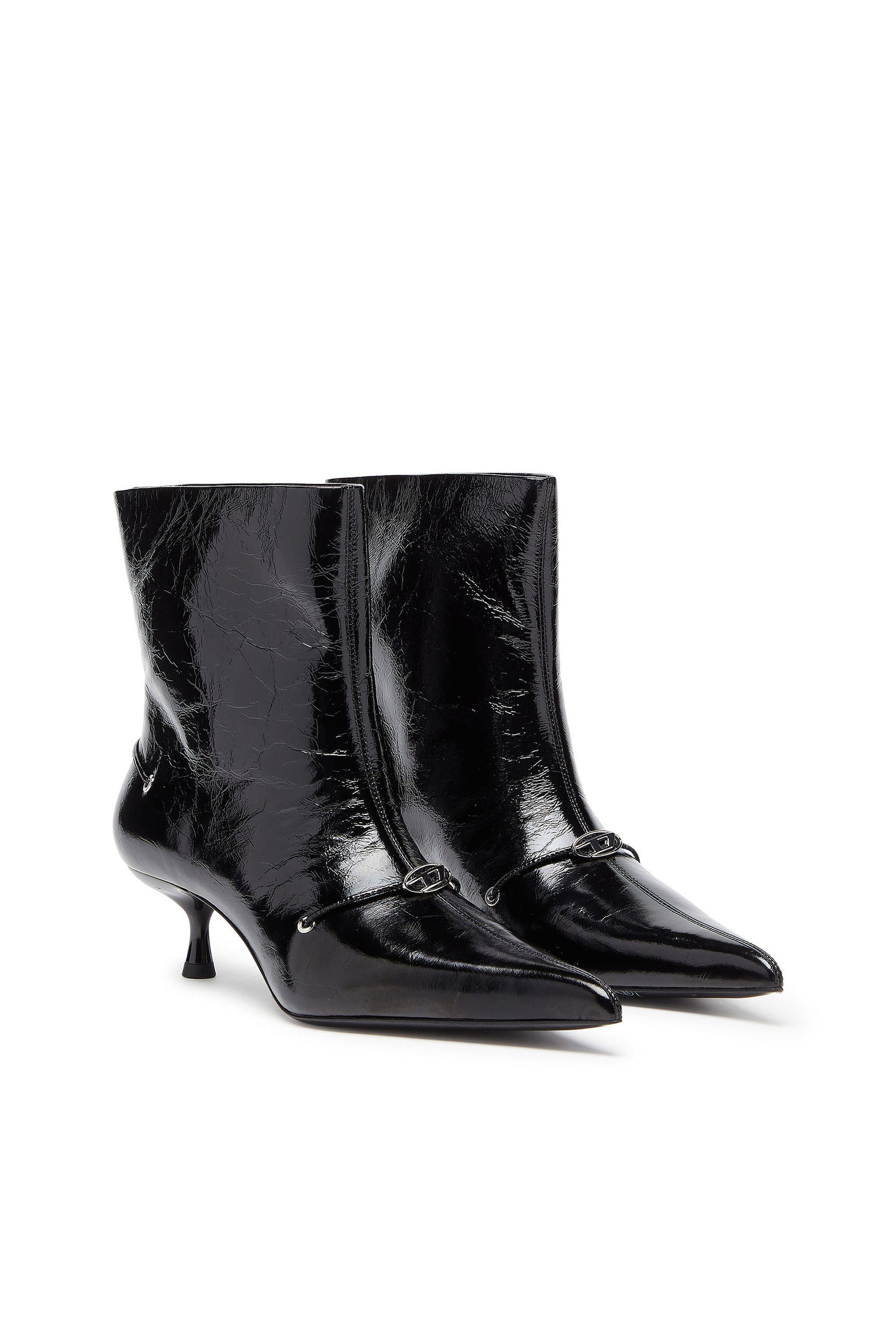 Diesel - D-JEWELS  40 TUBE, D-Ten&Half - Botines de cuero naplak Mujer in Negro - 2