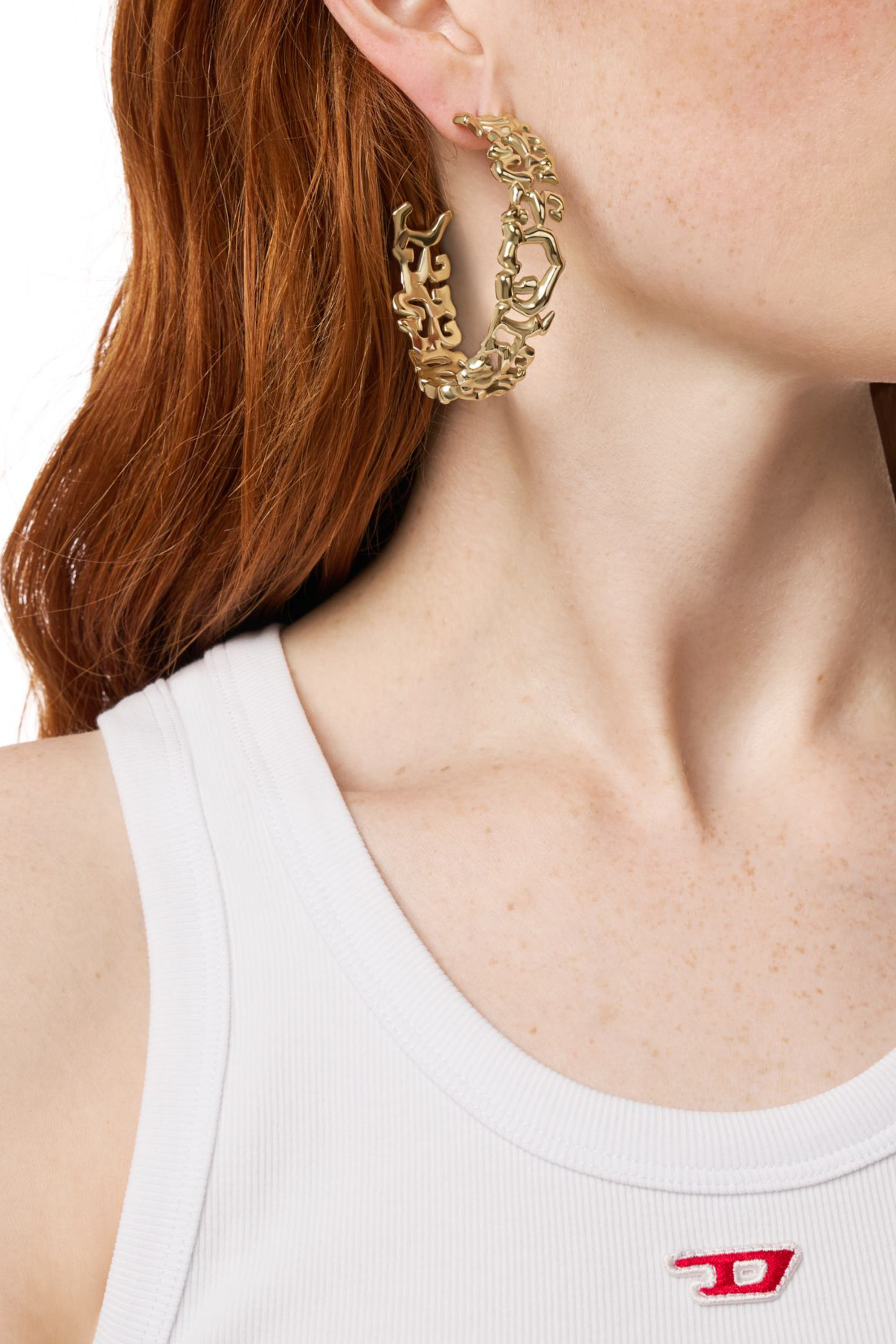 Diesel - DX1656710 JEWELLERY, Pendientes de aro de acero inoxidable Unisex in Dorado - 3