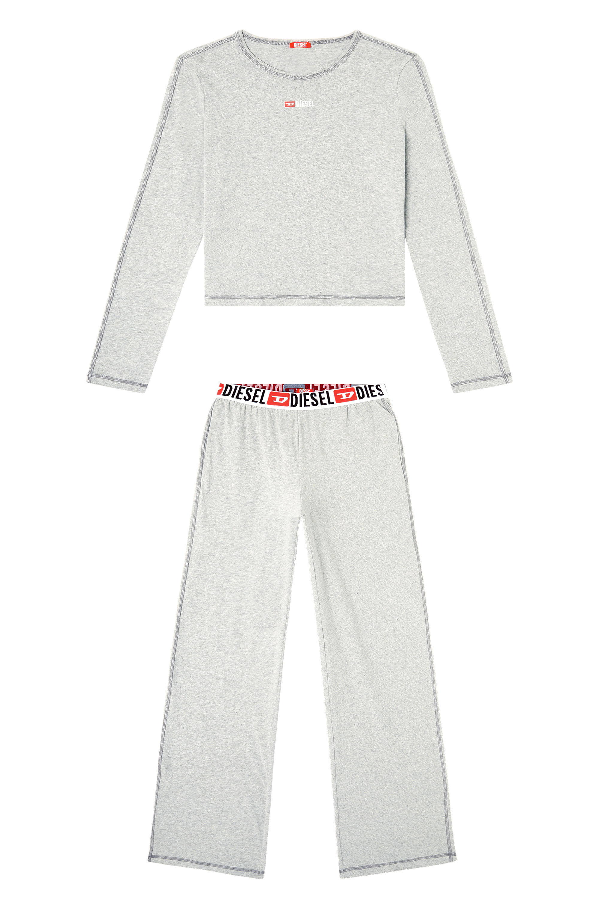 Diesel - SET-GILDA-D-CORE, Pijama de algodón elástico Mujer in Gris - 2