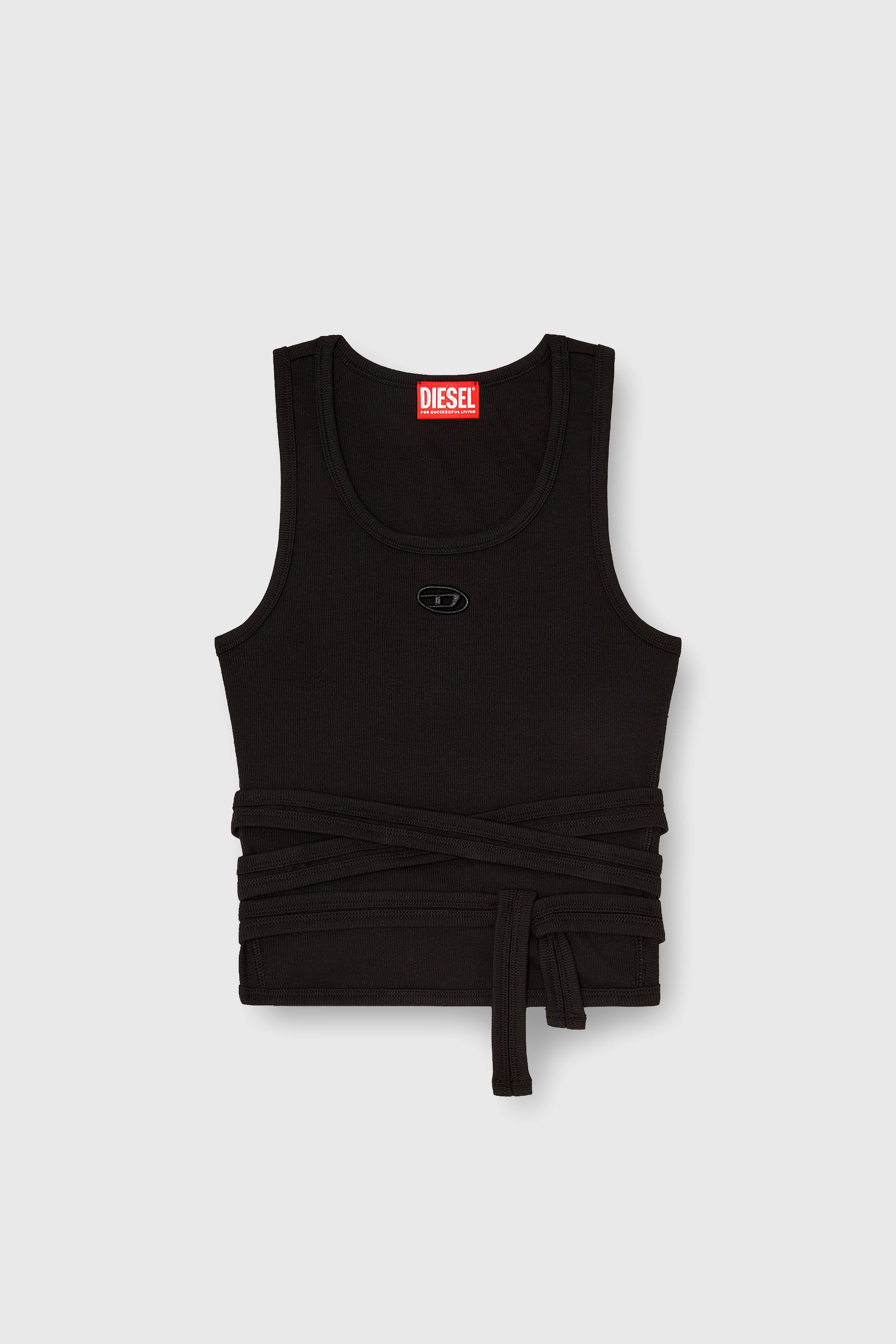 Diesel - T-ANKY-TAIL-S1, Crop top con cordones envolventes Mujer in Negro - 2