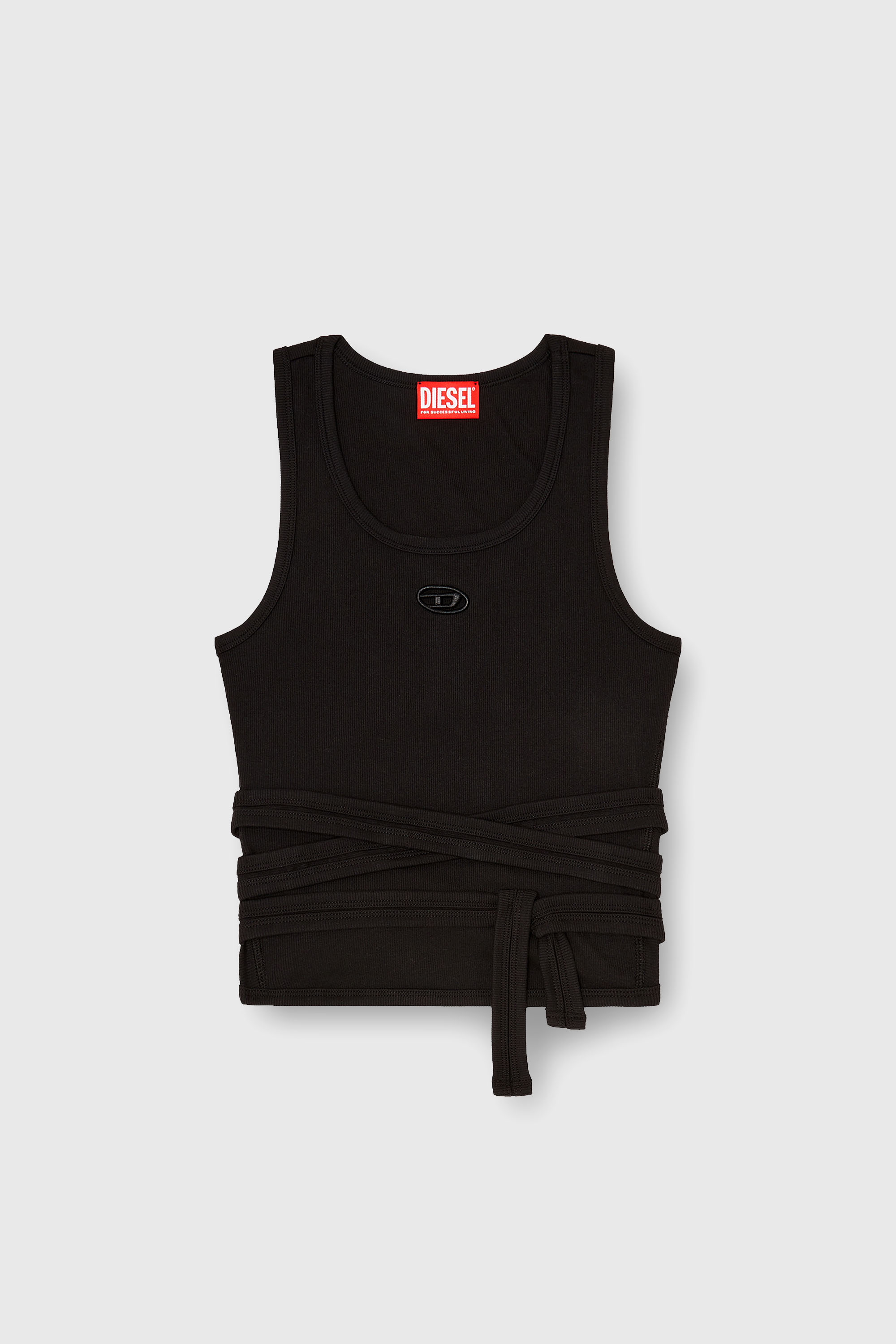 Diesel - T-ANKY-TAIL-S1, Crop top con cordones envolventes Mujer in Negro - 2