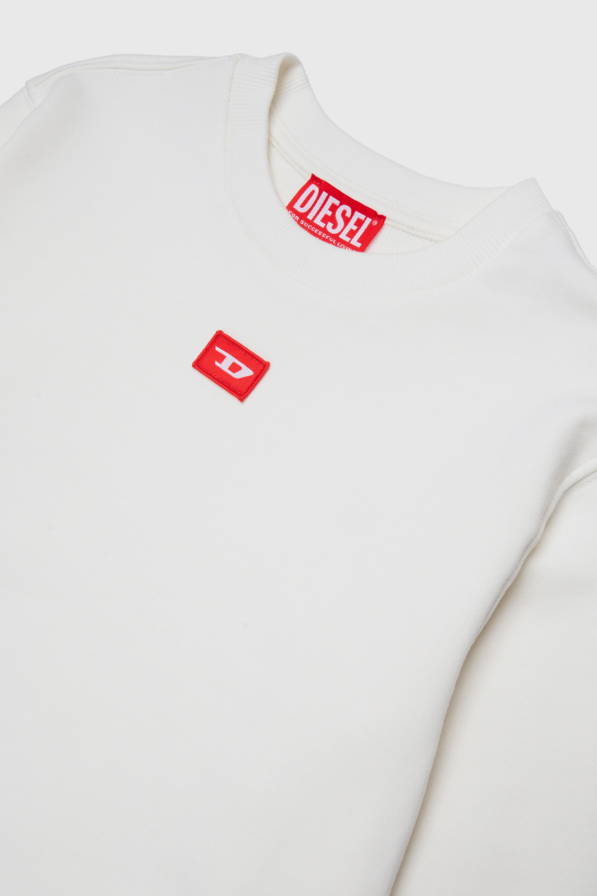 Diesel - SXGIN OVER, Sudadera con peque&ntilde;o parche de logo Unisex in Blanco - 3