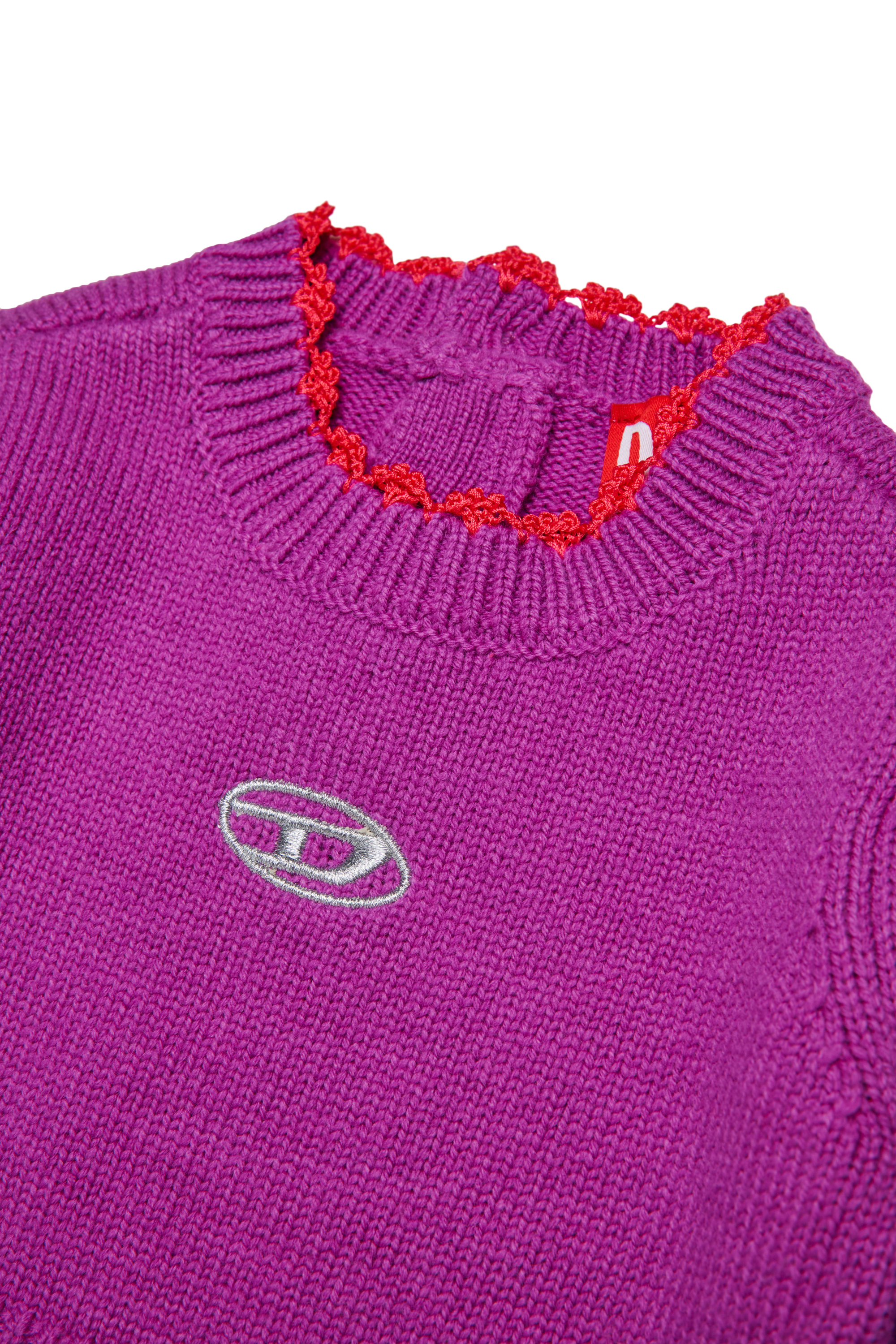 Diesel - DALLEB, Vestido de lana con logo bordado Mujer in Morado - 4