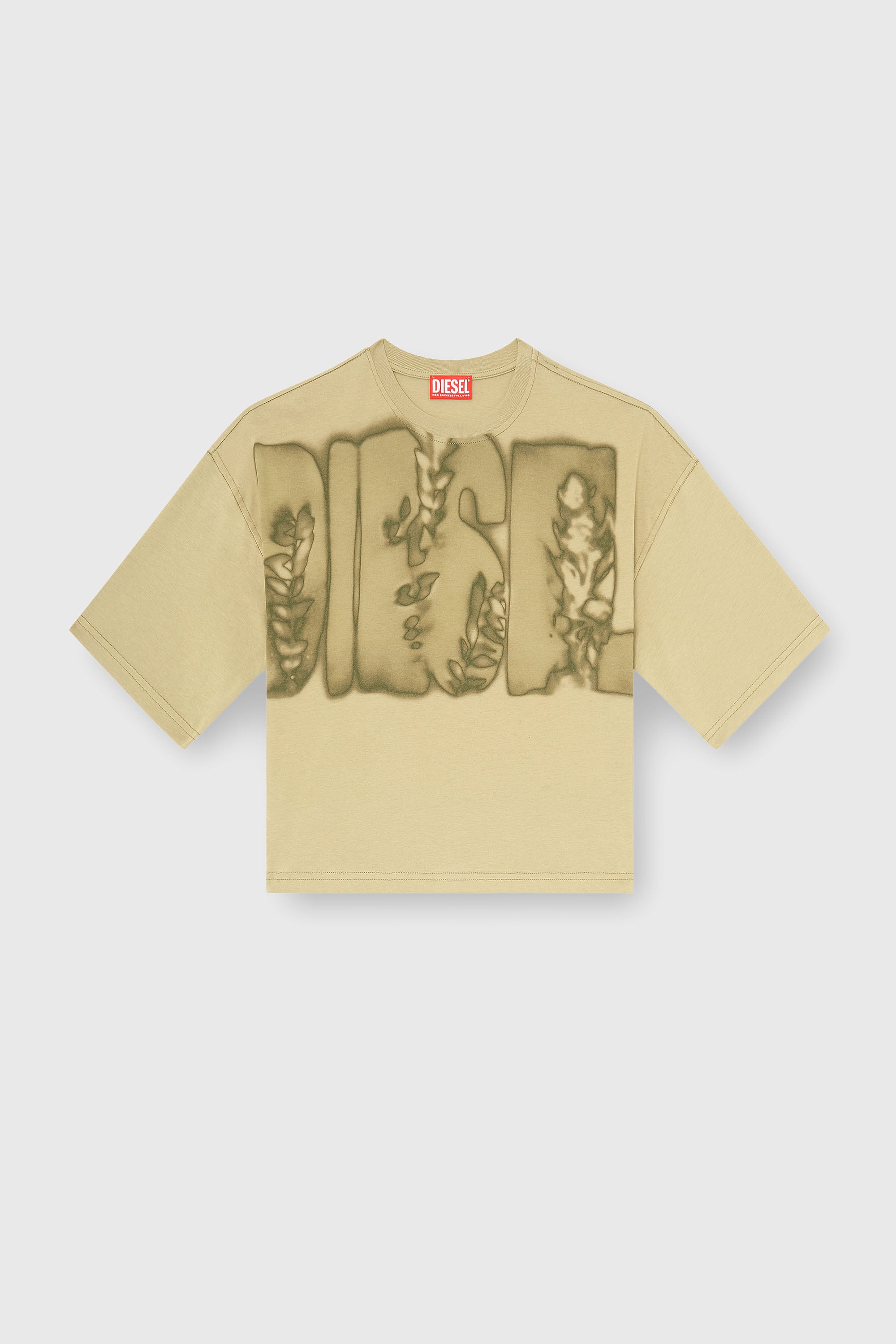 Diesel - T-CROPYN-AA1, Camiseta corta con estampado digital Mujer in Verde - 2