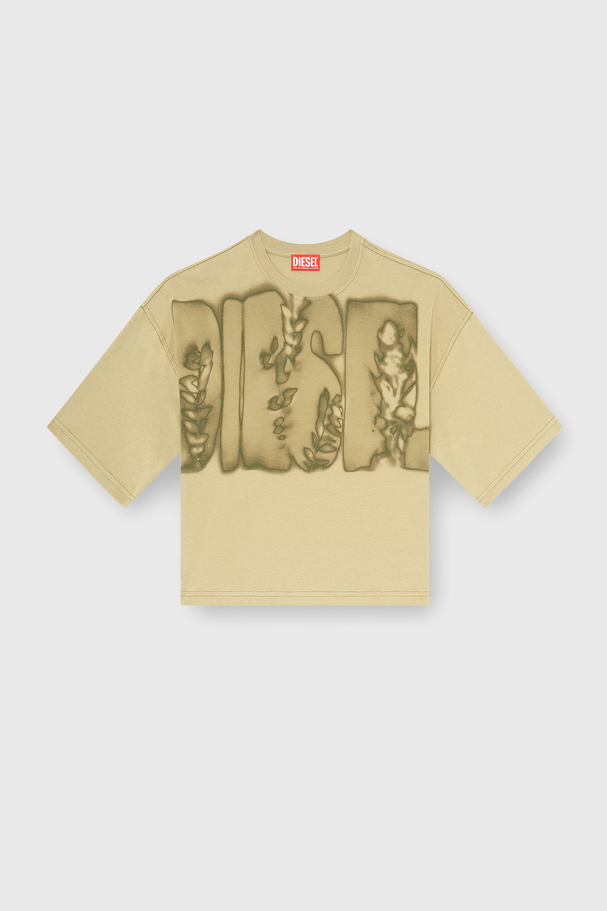 Diesel - T-CROPYN-AA1, Camiseta corta con estampado digital Mujer in Verde - 2