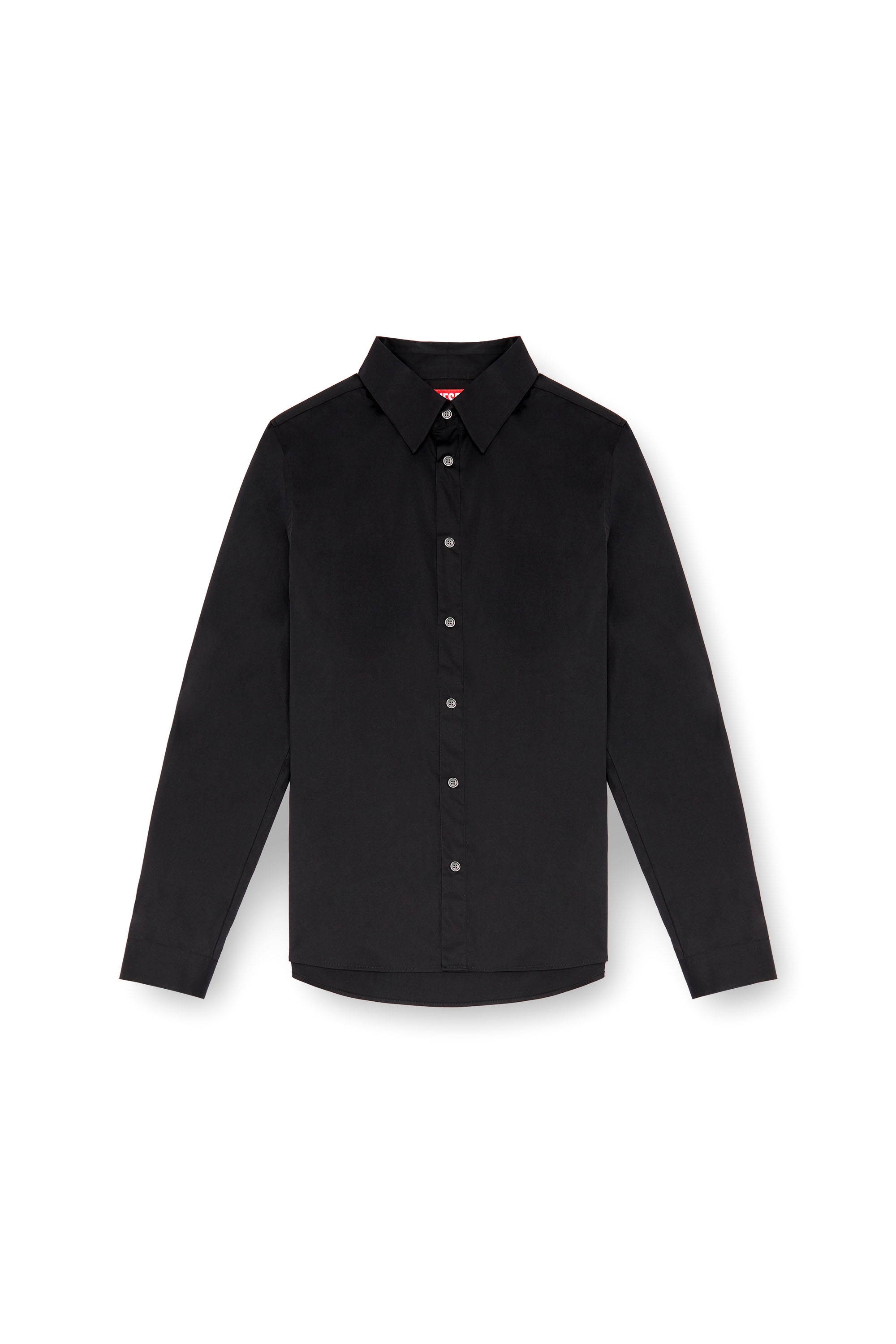 Diesel - S-FITTY-A, Camisa formal con cuello con el logotipo bordado Hombre in Negro - 2